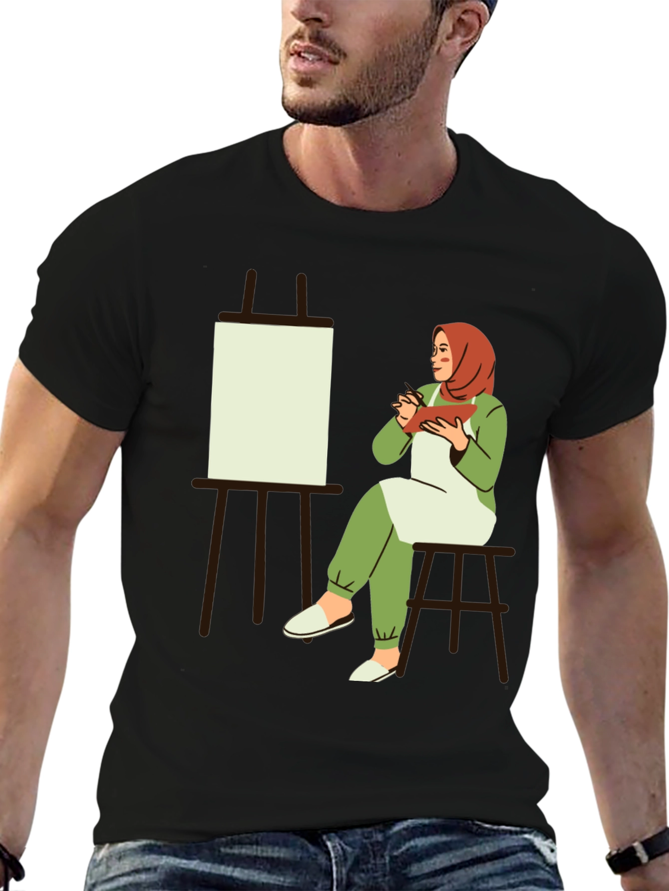 Artistic Hijabi Graphic T-Shirt