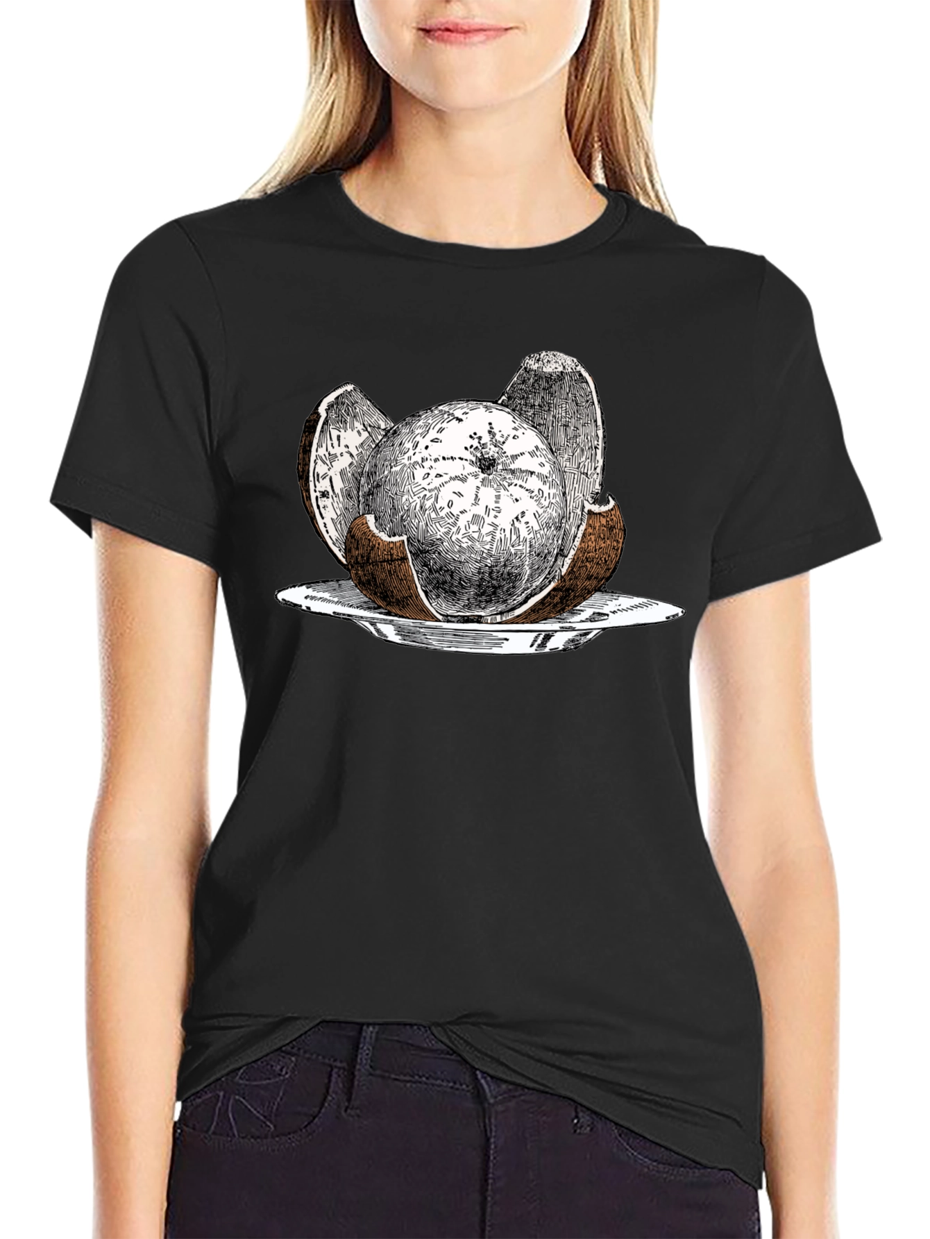 Coconut Graphic Tee - Quirky Tropical Fruit Design