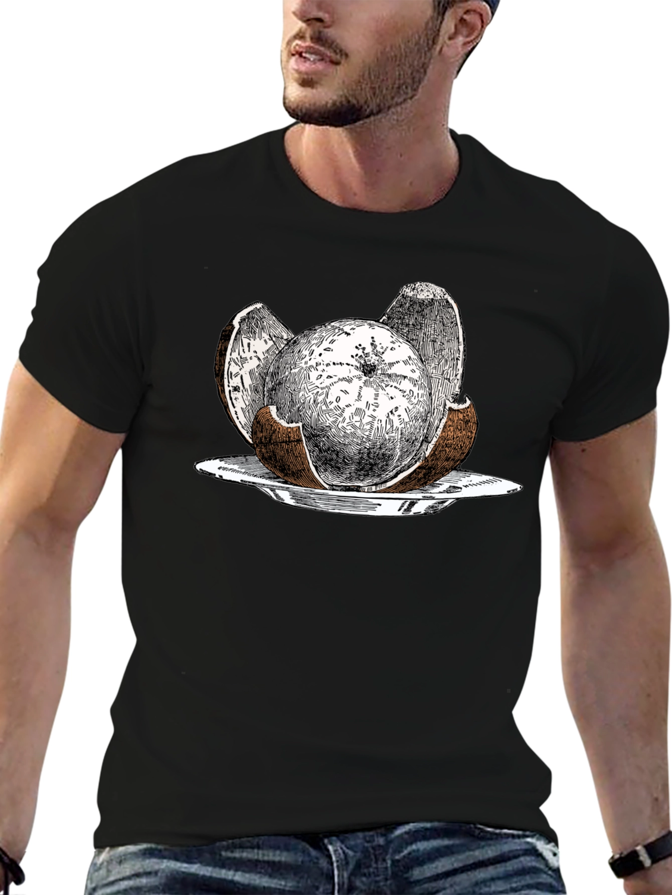 Coconut Graphic Tee - Quirky Tropical Fruit Design