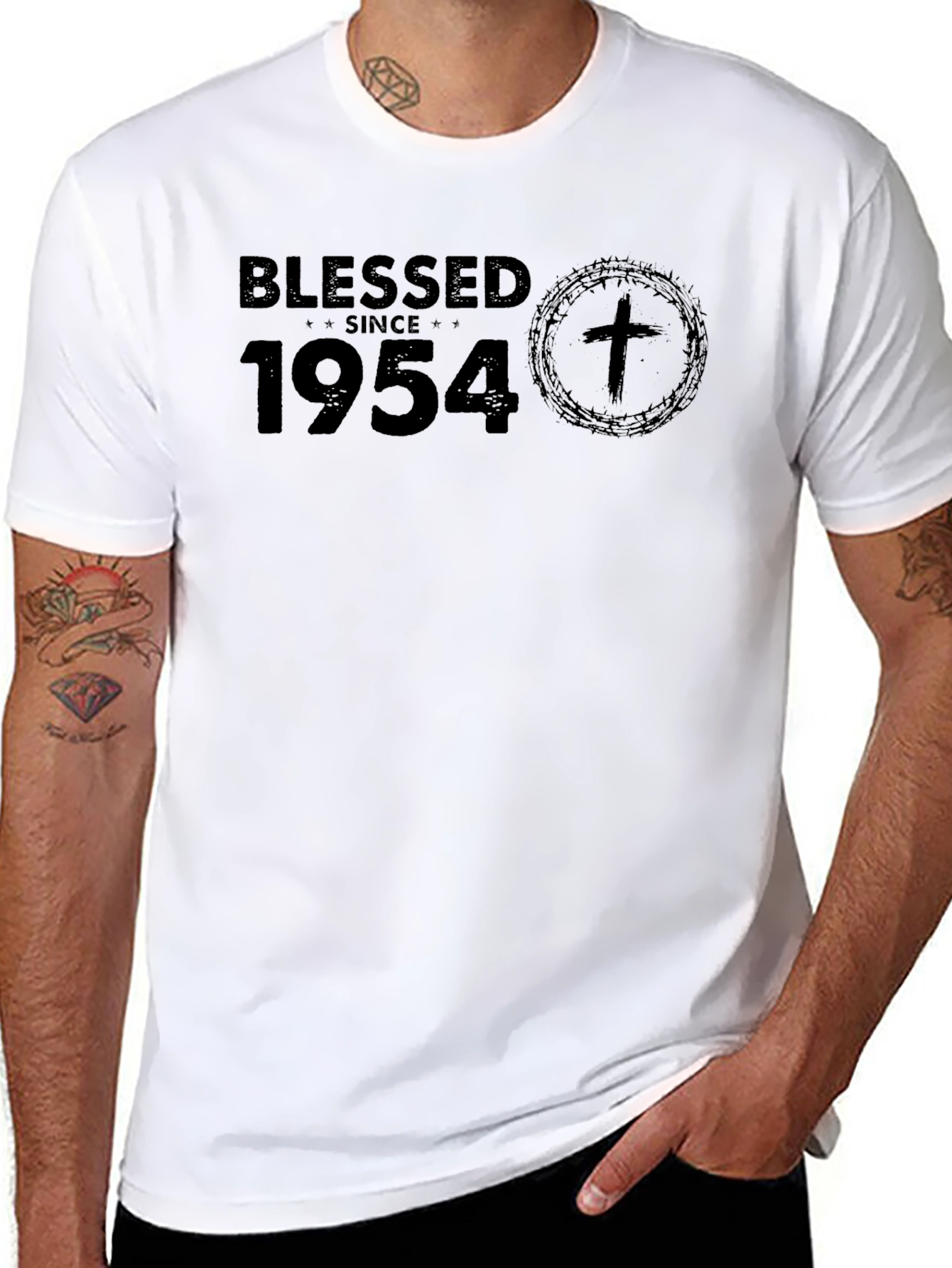 Blessed Since 1954 Black T-Shirt