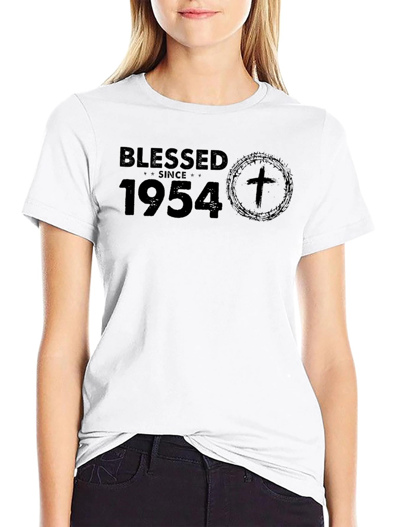Blessed Since 1954 Black T-Shirt