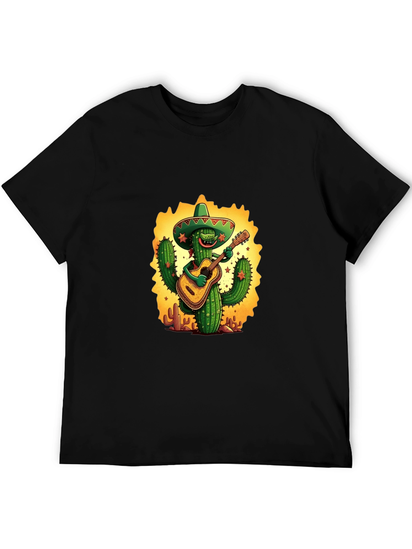 Cactus Guitarist Graphic Tee - Black T-Shirt