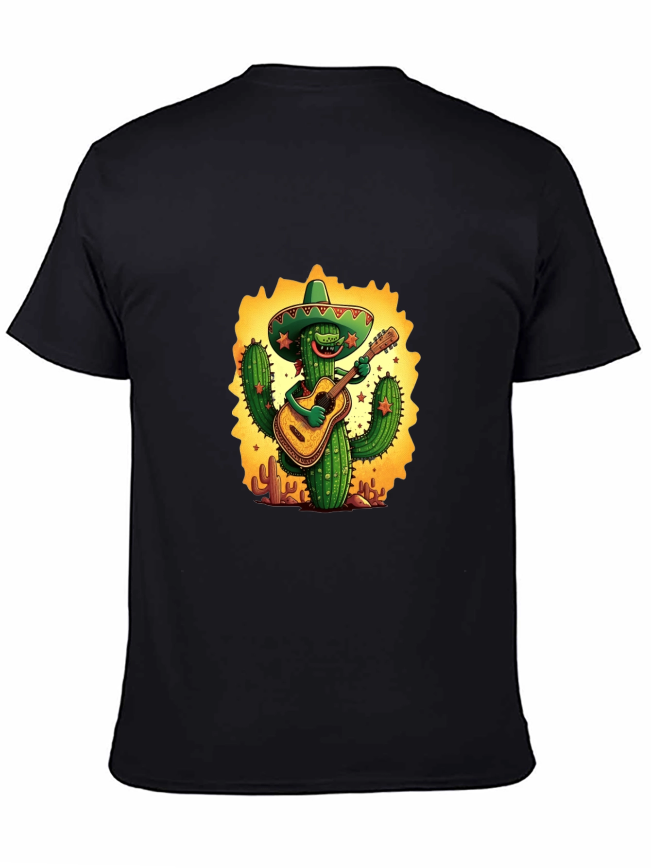 Cactus Guitarist Graphic Tee - Black T-Shirt