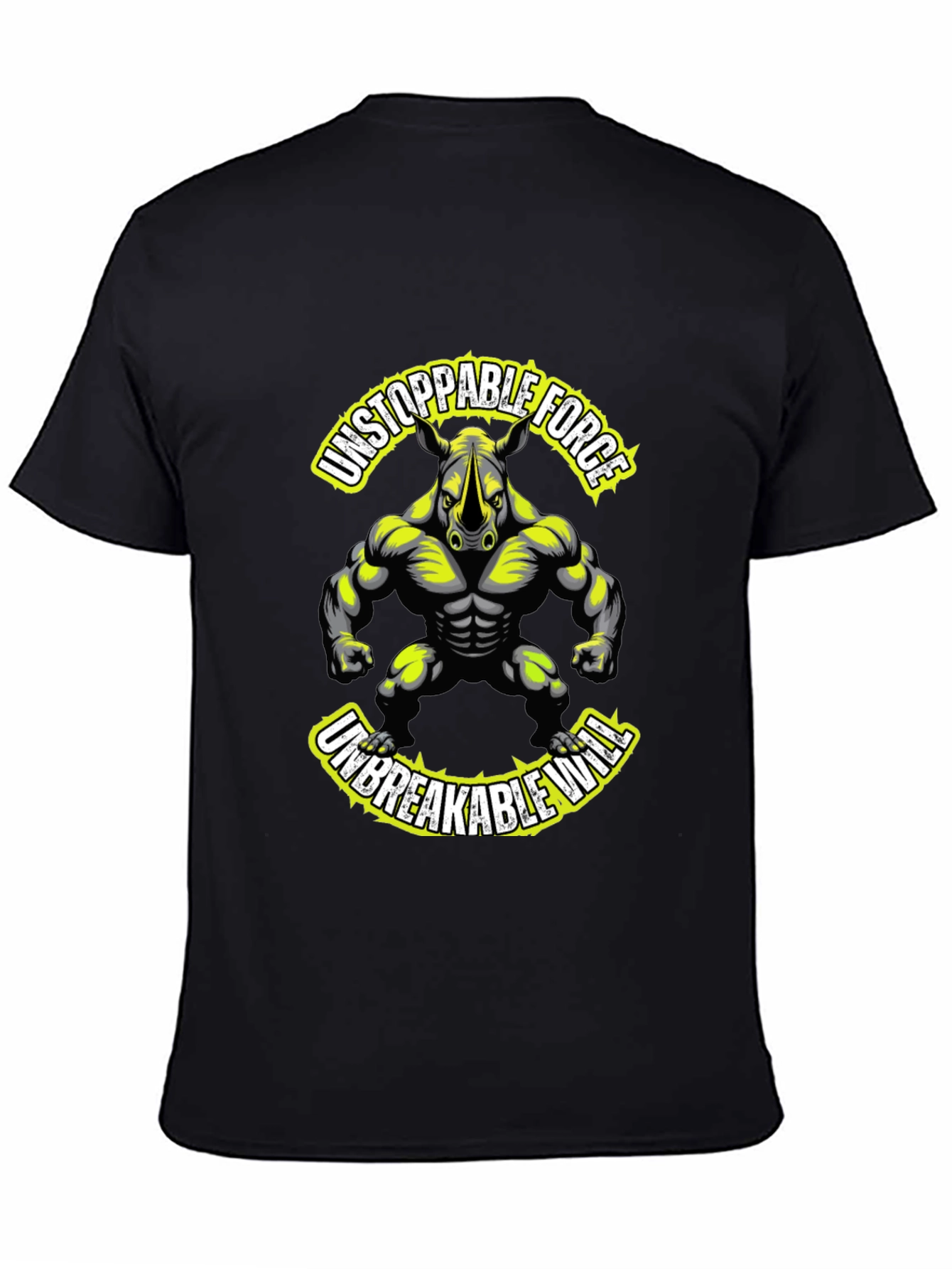 Unstoppable Force Rhino Graphic Tee - Black