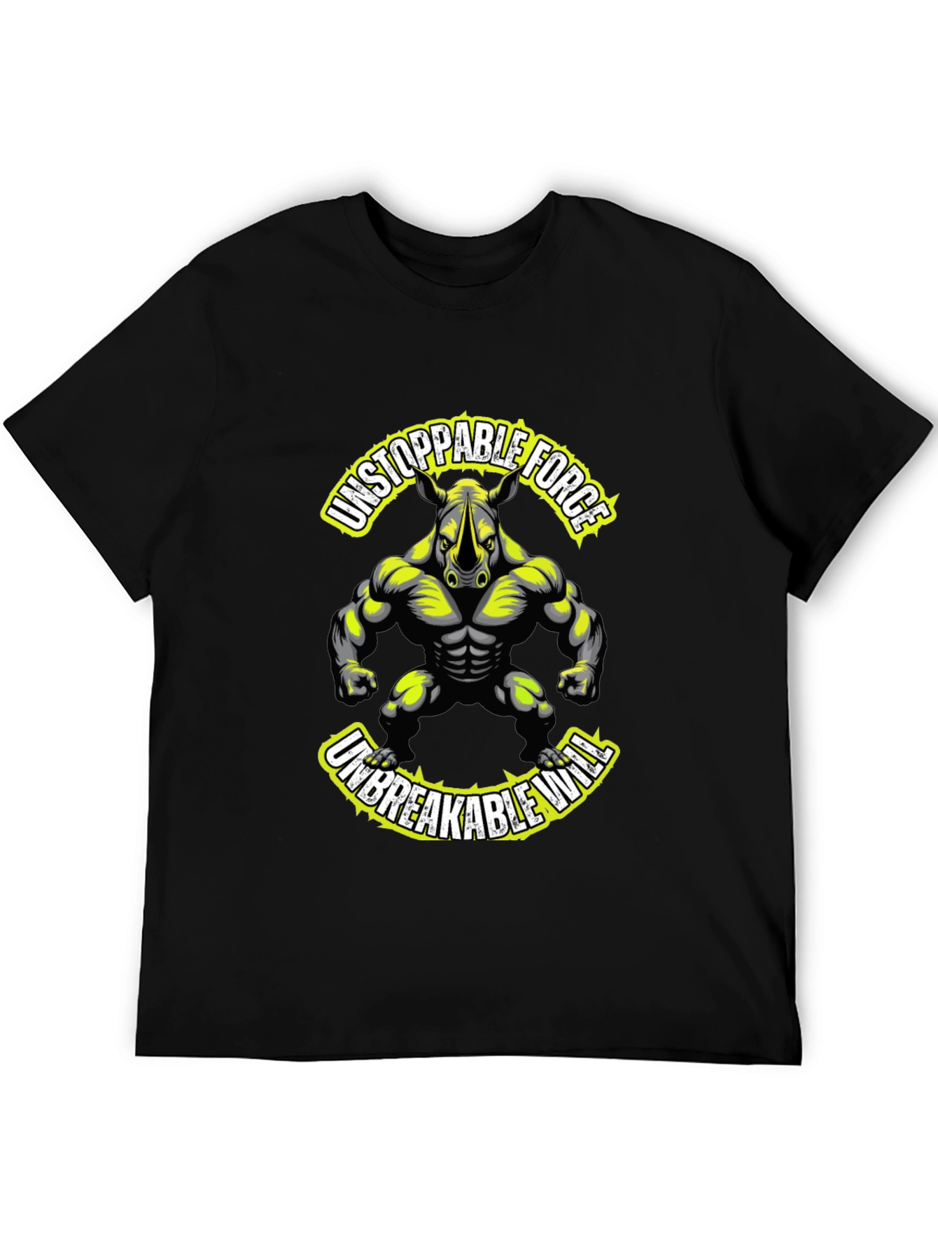 Unstoppable Force Rhino Graphic Tee - Black
