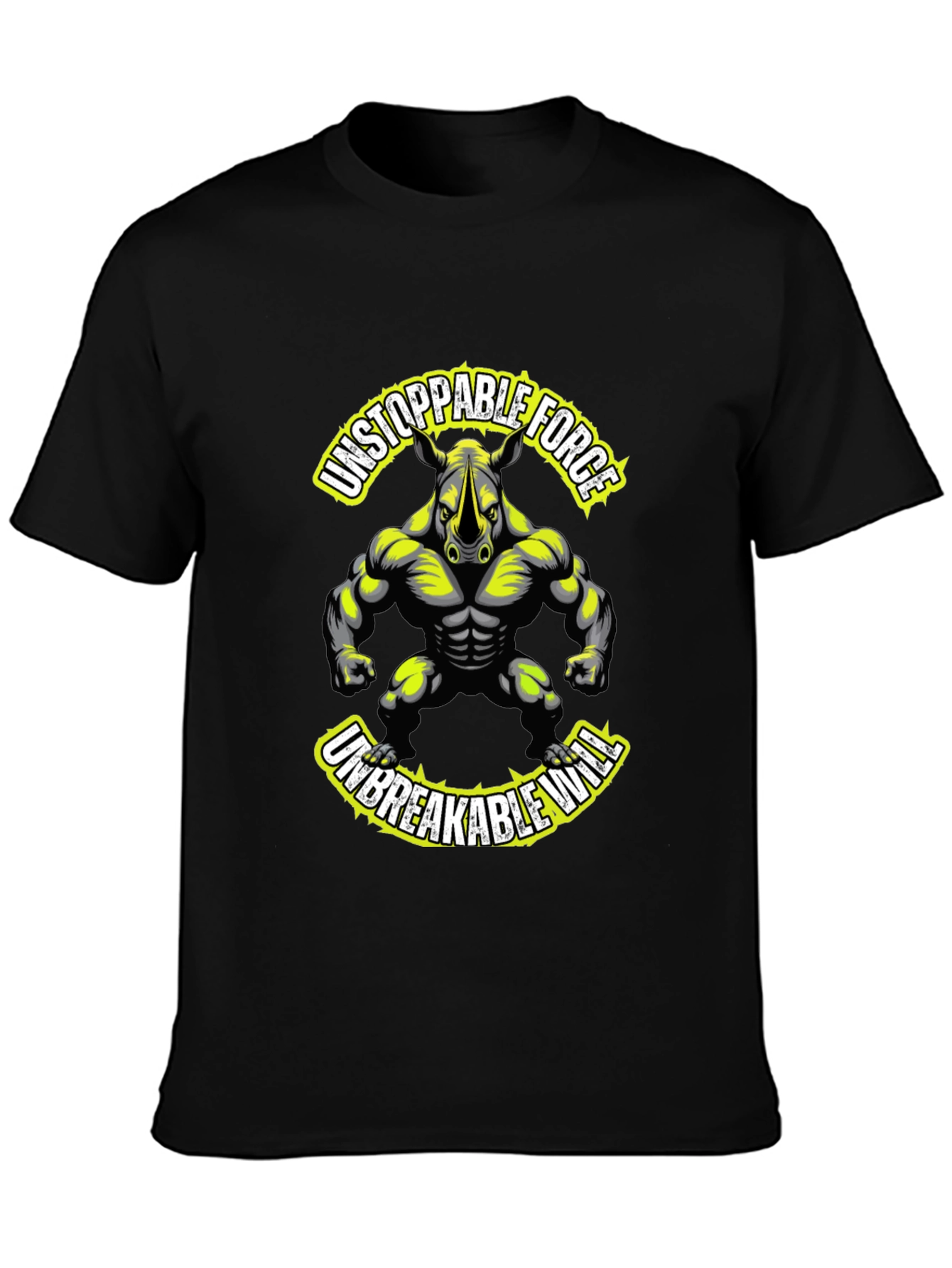 Unstoppable Force Rhino Graphic Tee - Black