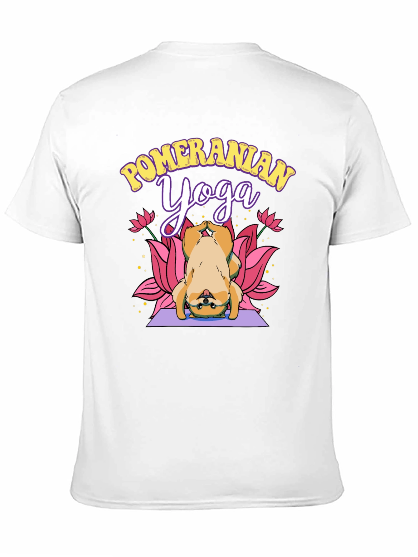 Pomeranian Yoga Black T-Shirt