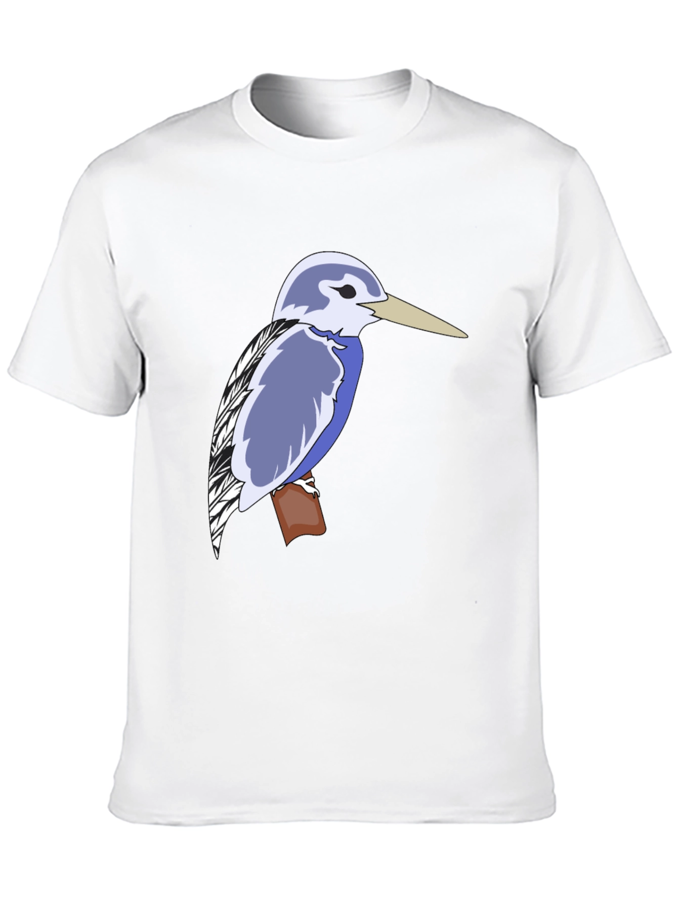 Kingfisher Bird Graphic Tee - Black Cotton T-Shirt