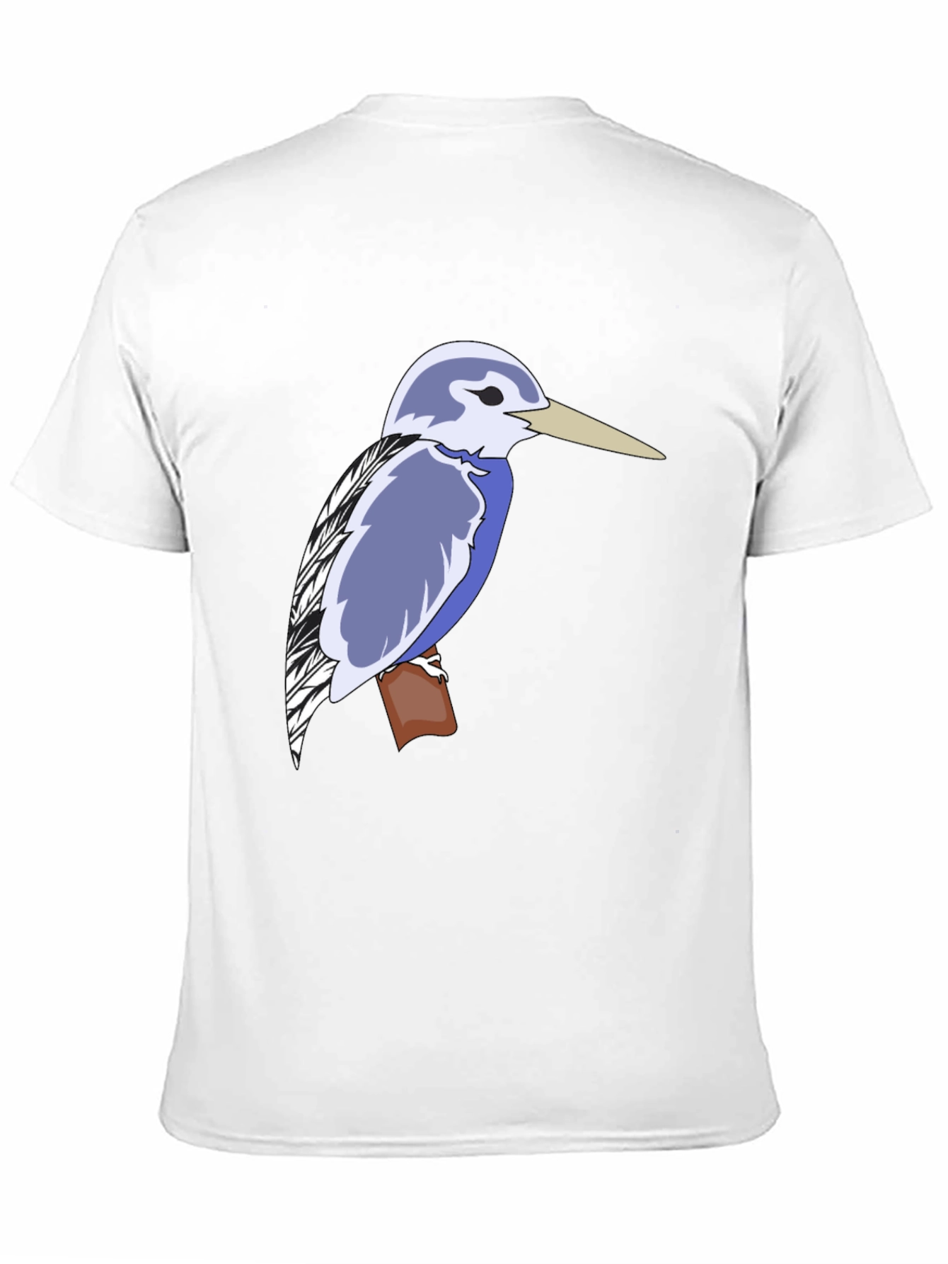 Kingfisher Bird Graphic Tee - Black Cotton T-Shirt