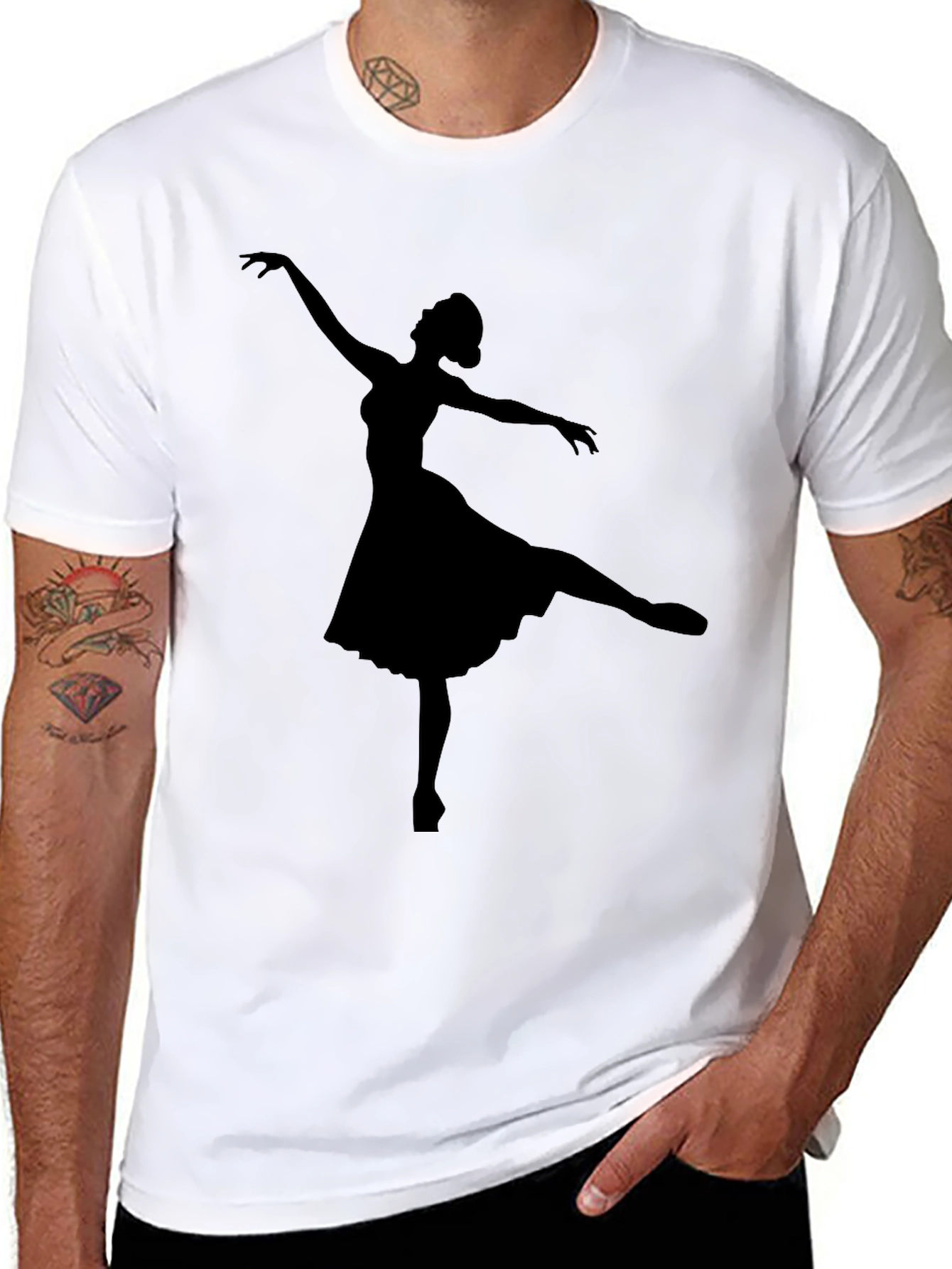 Ballerina Silhouette Black T-Shirt
