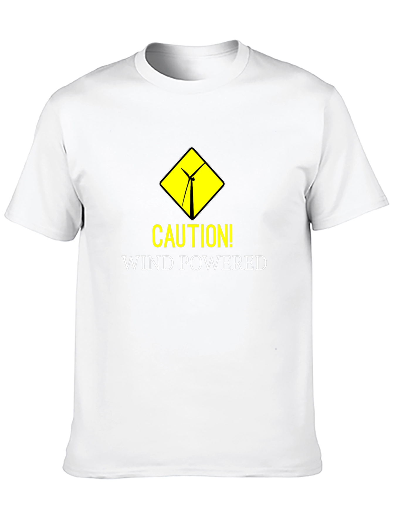 Caution Wind Powered Black T-Shirt