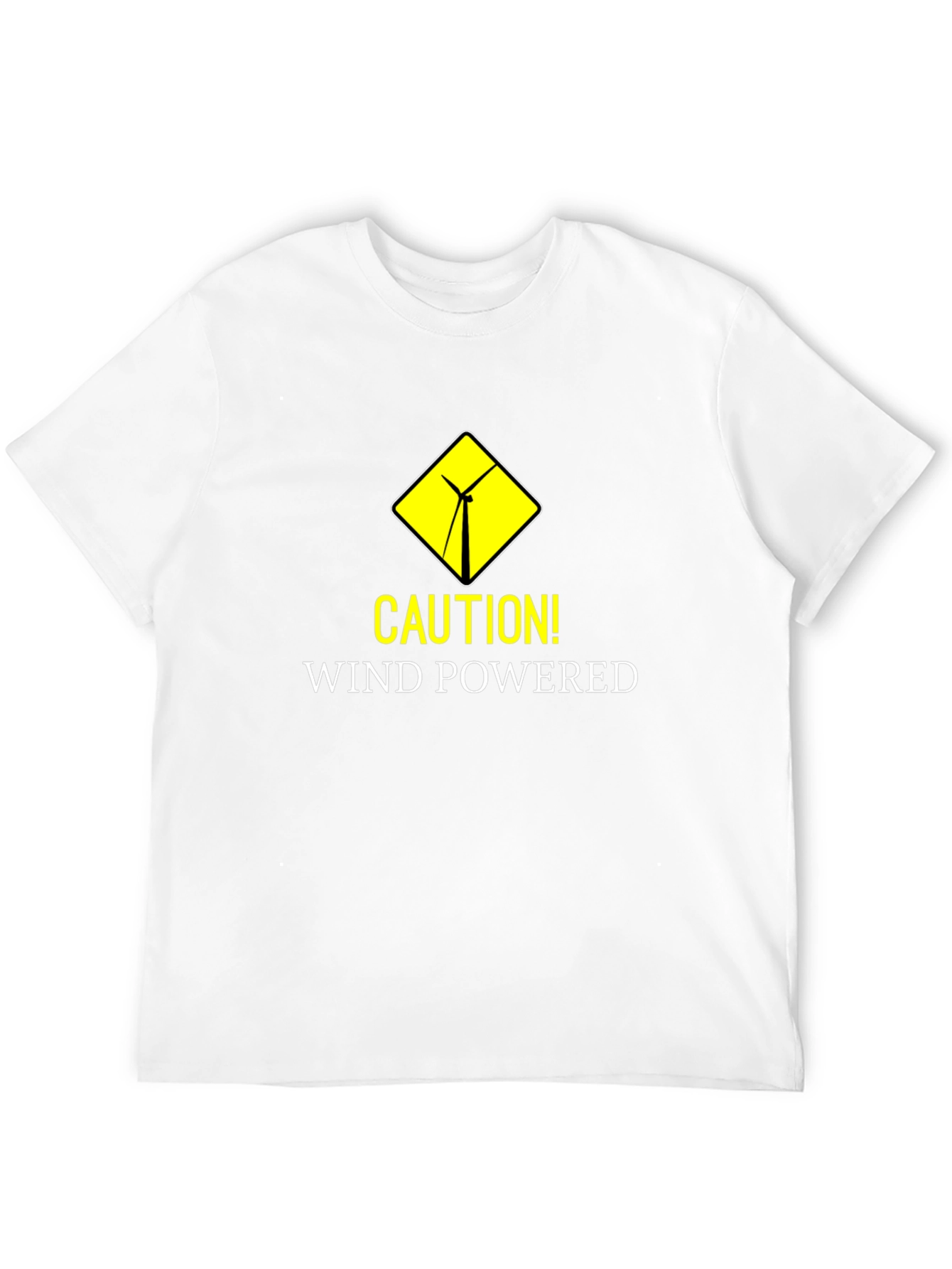Caution Wind Powered Black T-Shirt