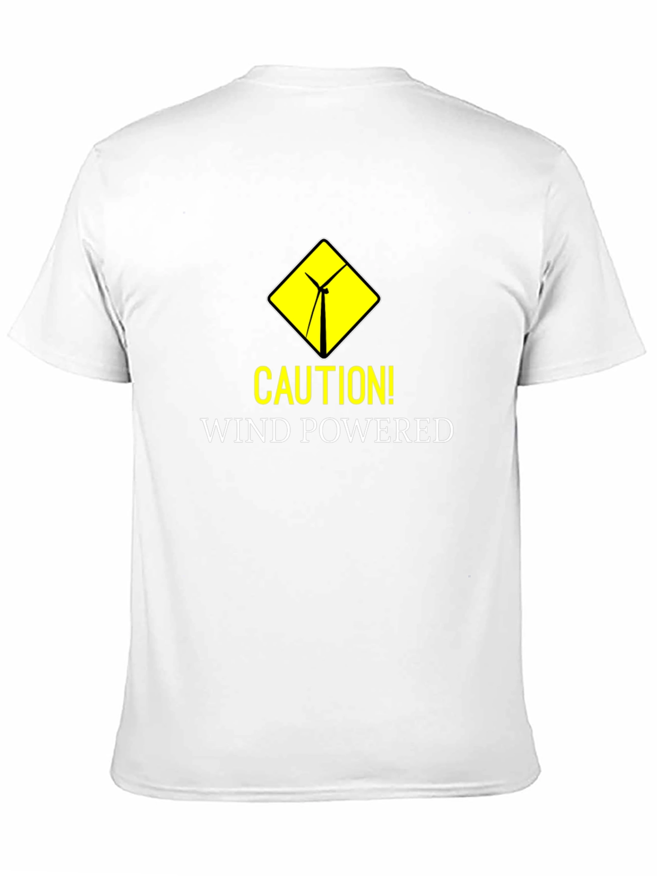 Caution Wind Powered Black T-Shirt