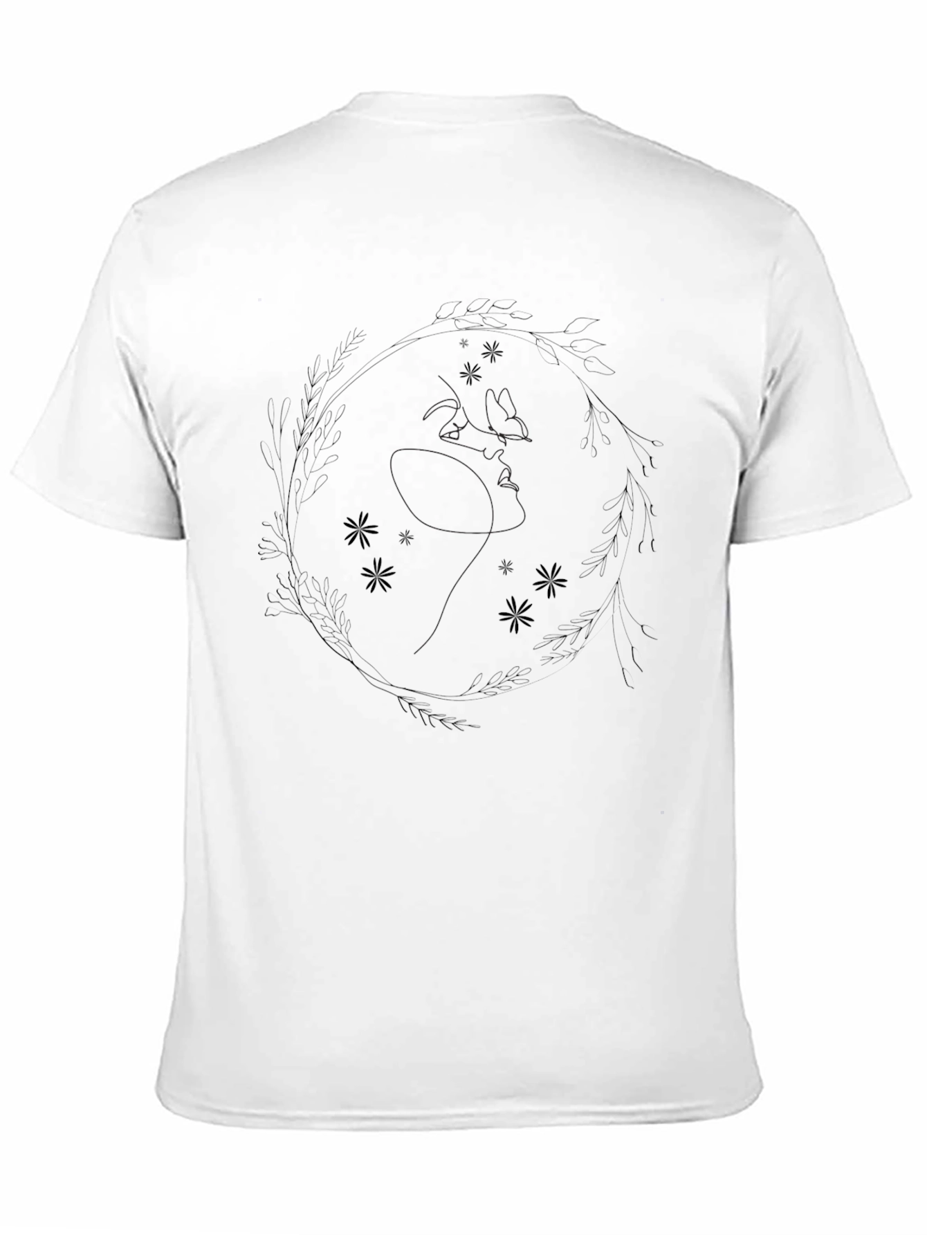 Elven Wreath Black T-Shirt - Nature Inspired Design
