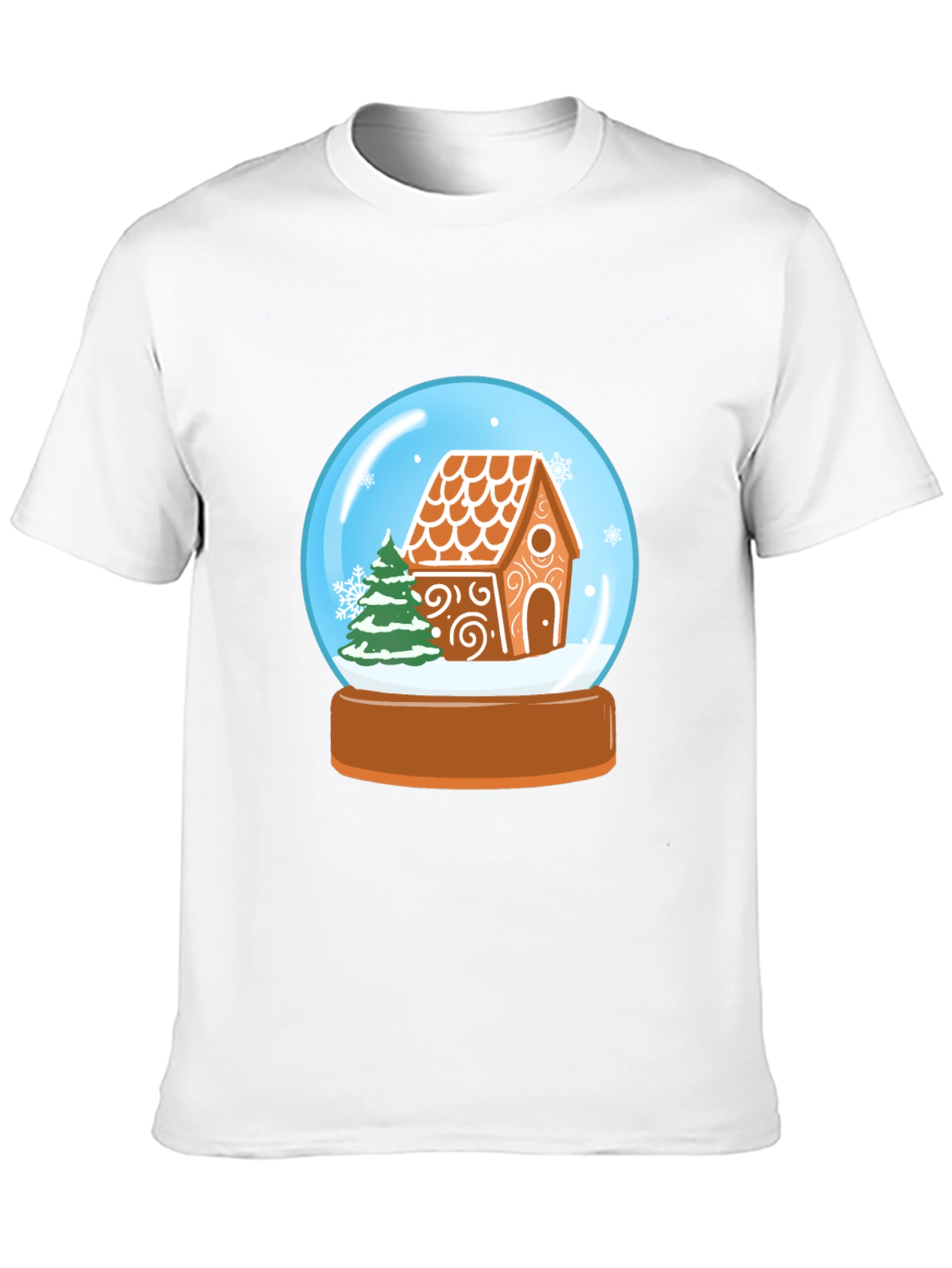 Festive Gingerbread House Snow Globe Graphic Tee