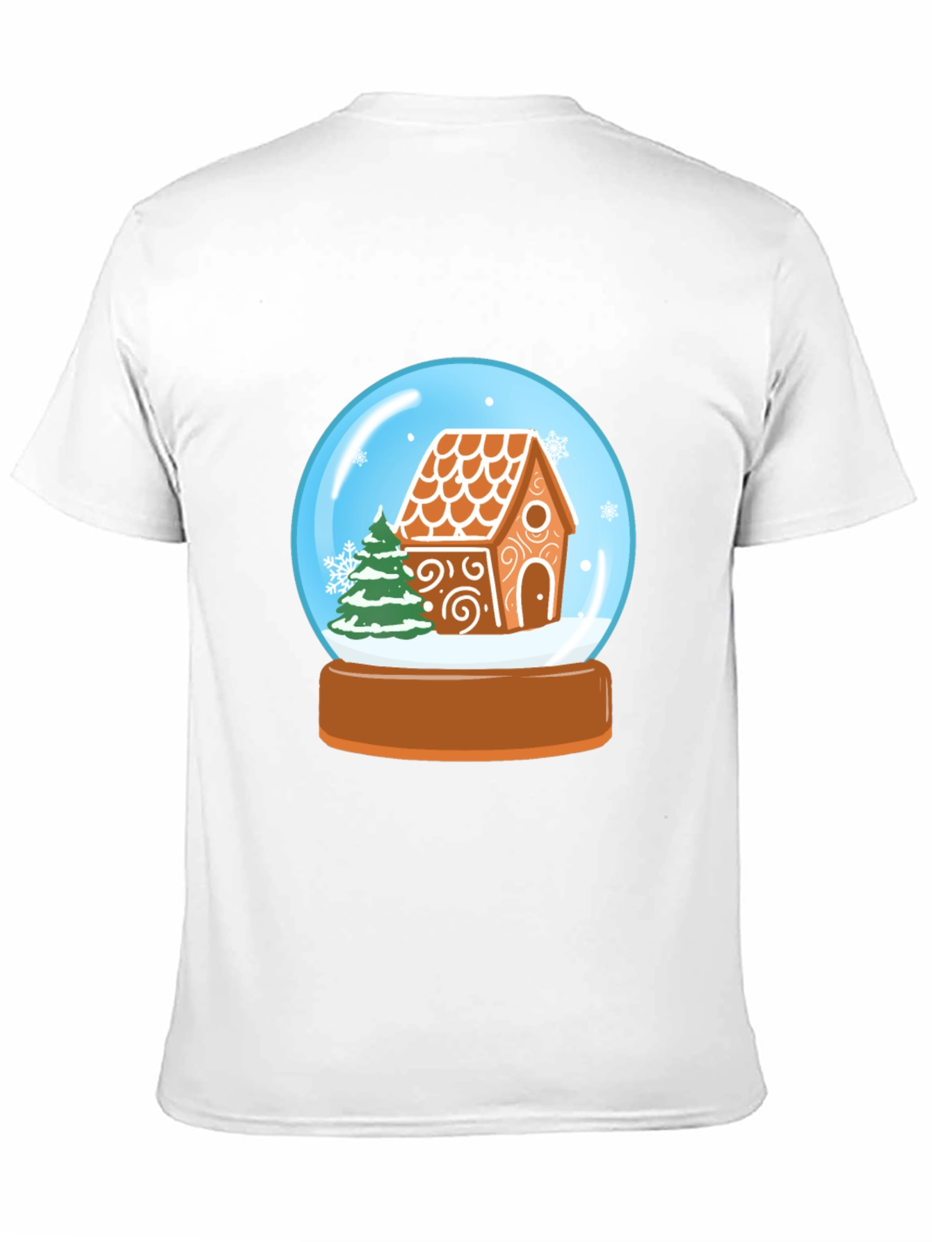Festive Gingerbread House Snow Globe Graphic Tee