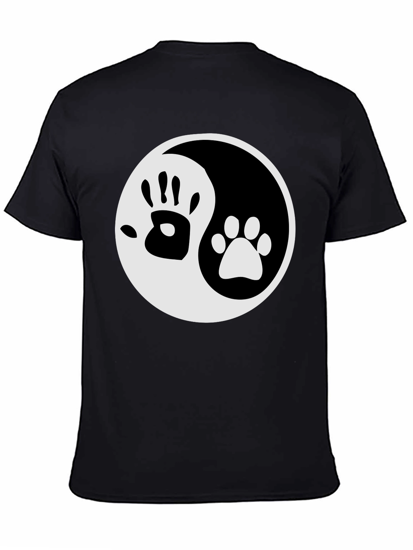 Yin Yang Hand & Paw Print Graphic Tee