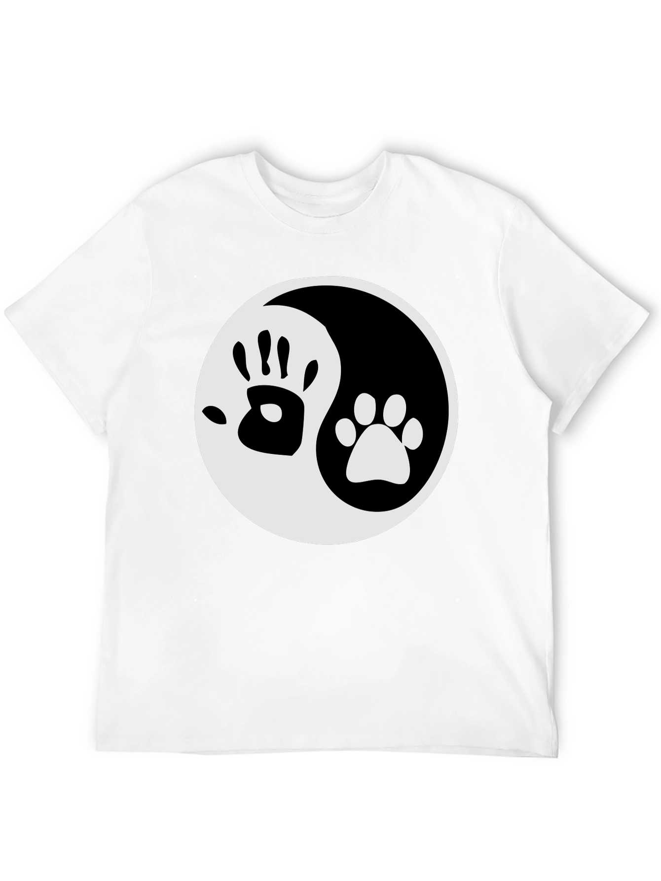 Yin Yang Hand & Paw Print Graphic Tee