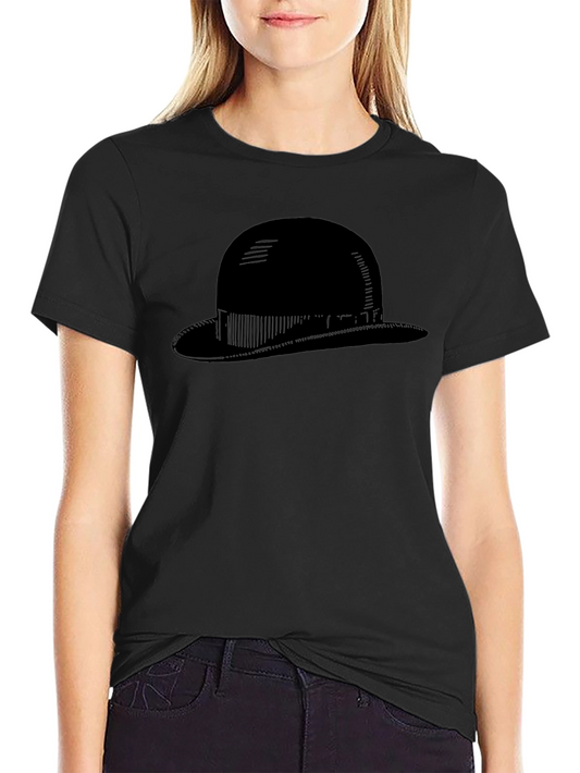 Mens Black Bowler Hat Graphic Tee - Classic Style
