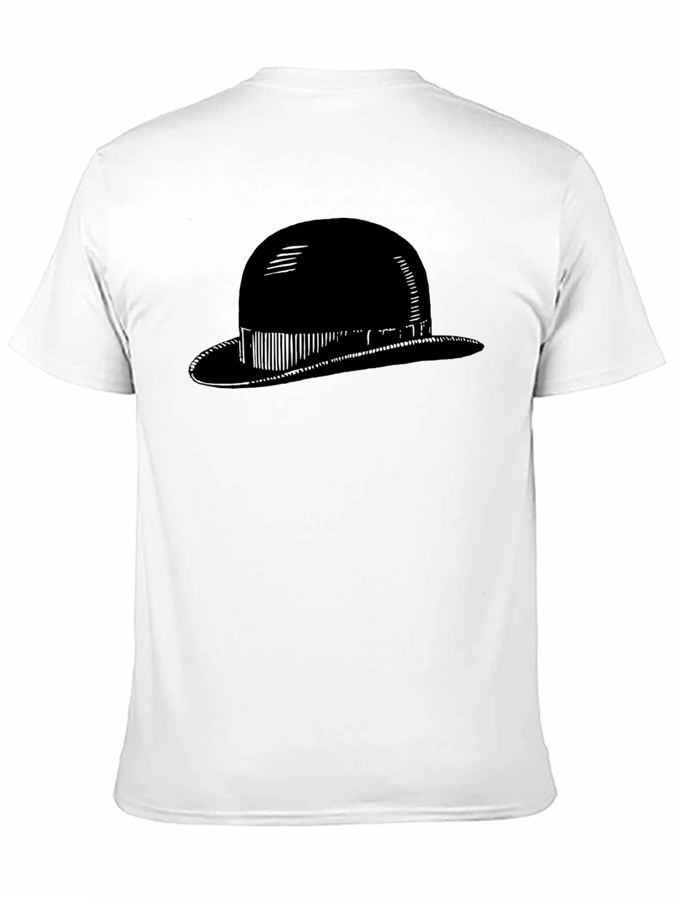 Mens Black Bowler Hat Graphic Tee - Classic Style