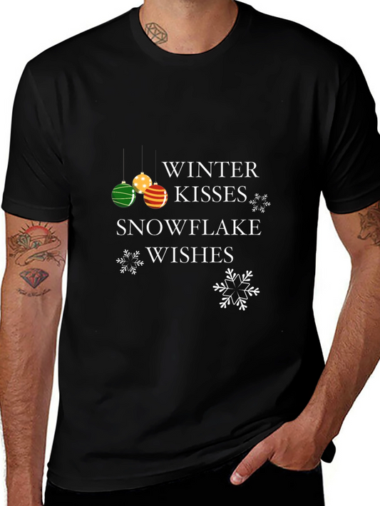 Winter Kisses Snowflake Wishes Christmas T-Shirt