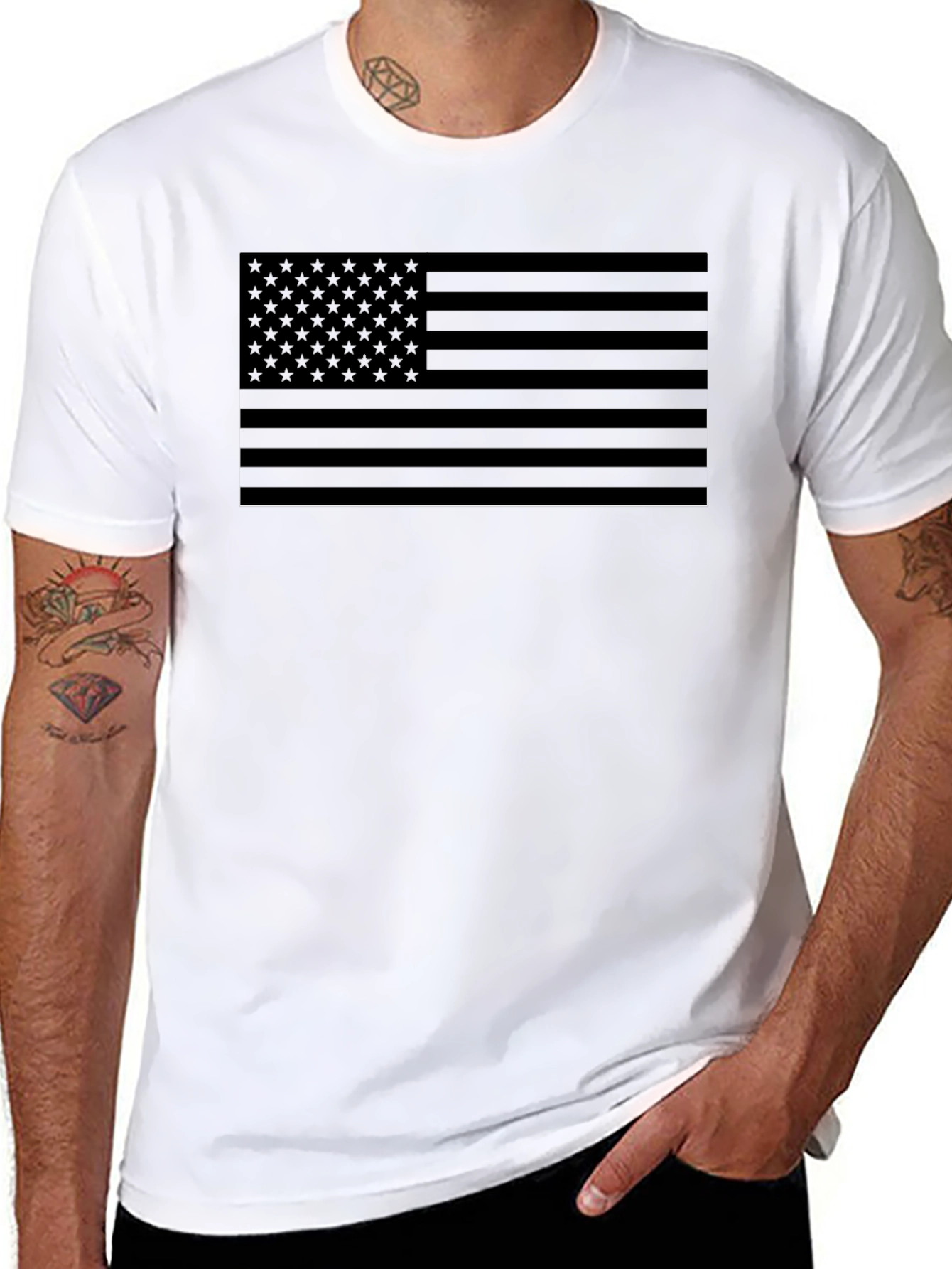 Stealth American Flag Graphic T-Shirt