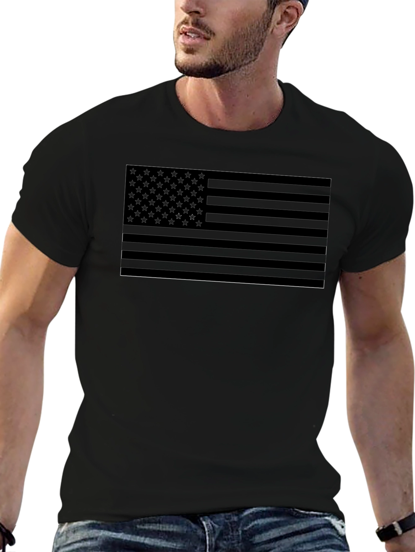 Stealth American Flag Graphic T-Shirt