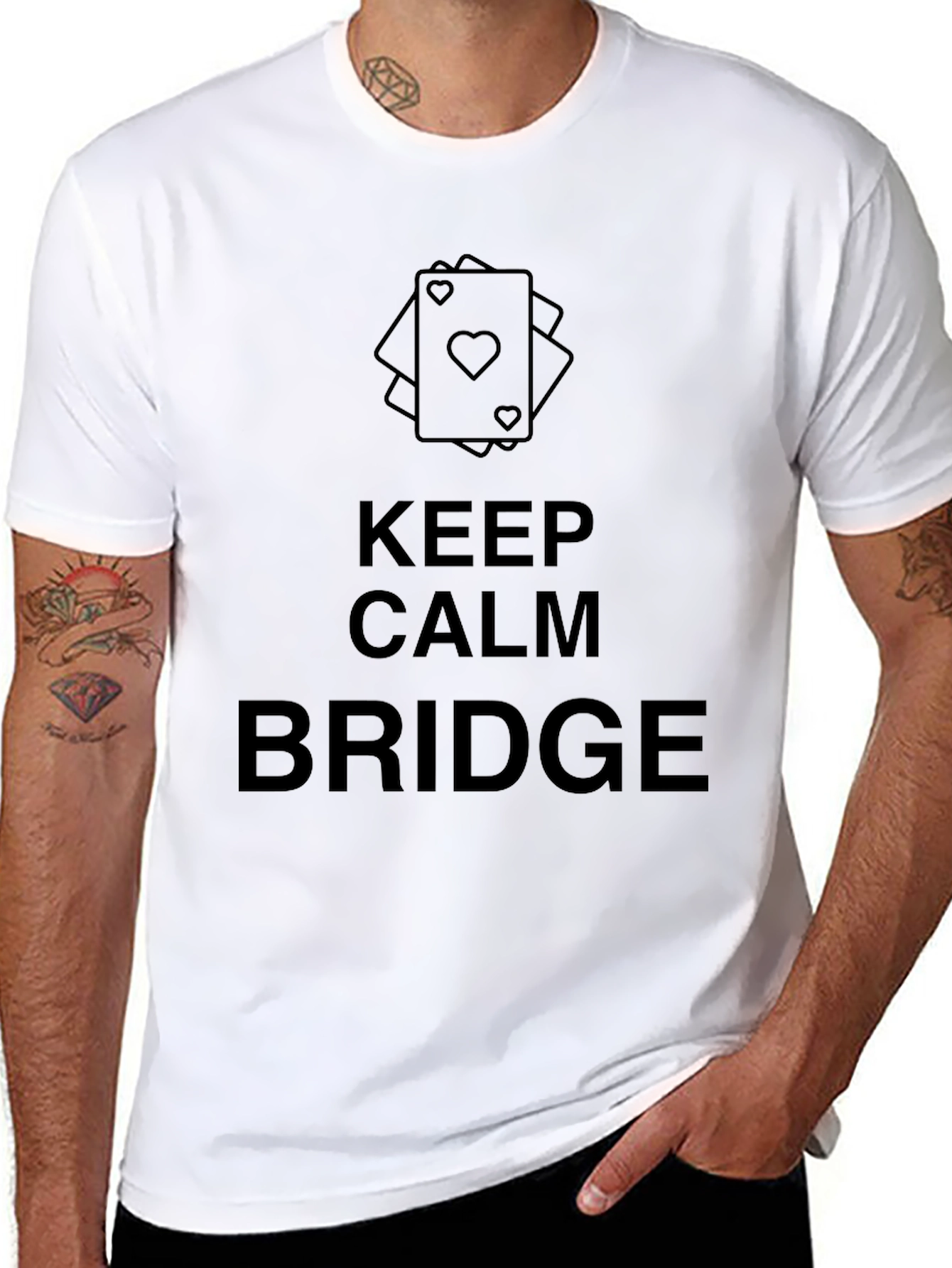 Keep Calm and Bridge T-Shirt - Card Game Tee