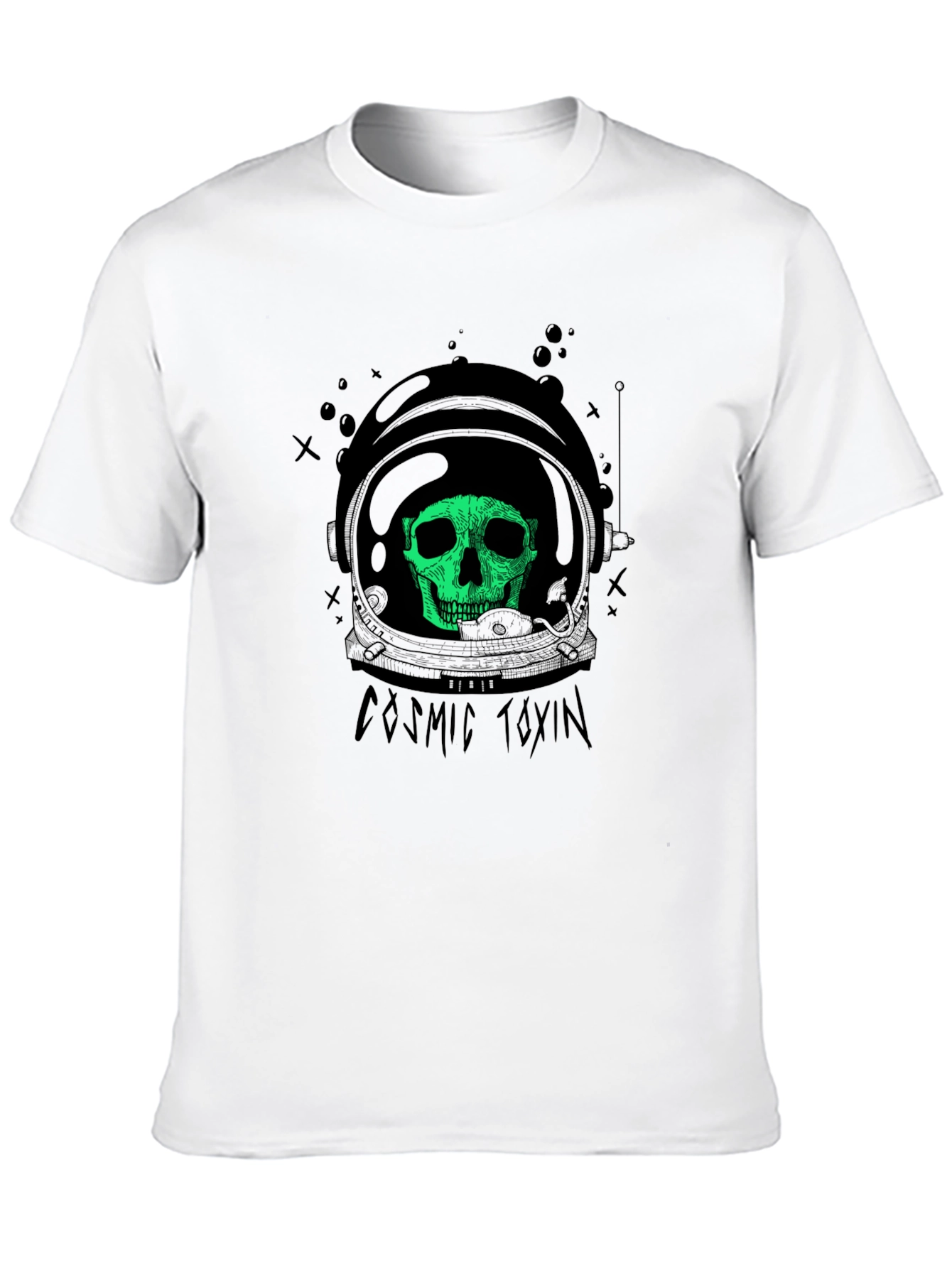 Cosmic Toxin Skull Graphic Black T-Shirt