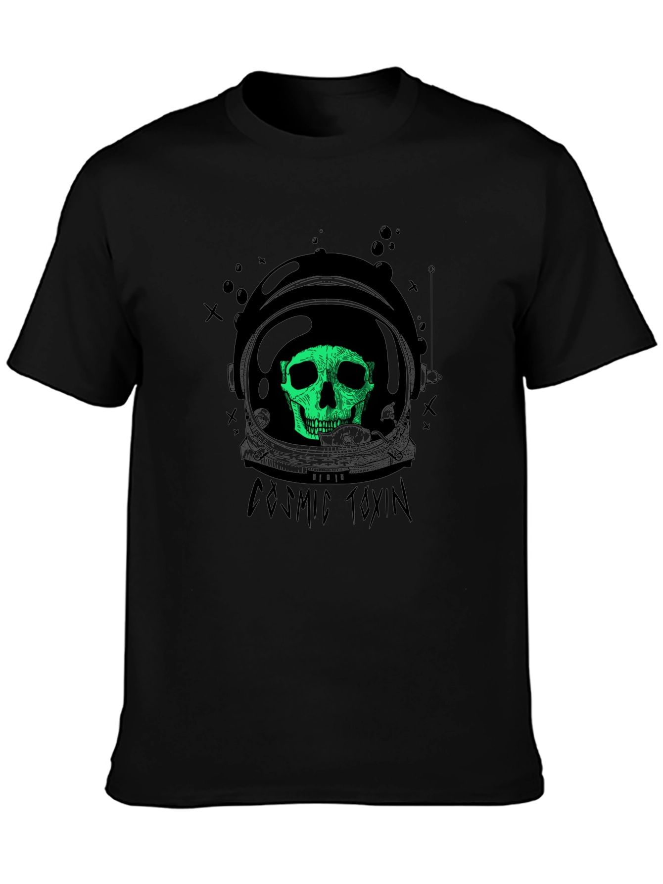 Cosmic Toxin Skull Graphic Black T-Shirt