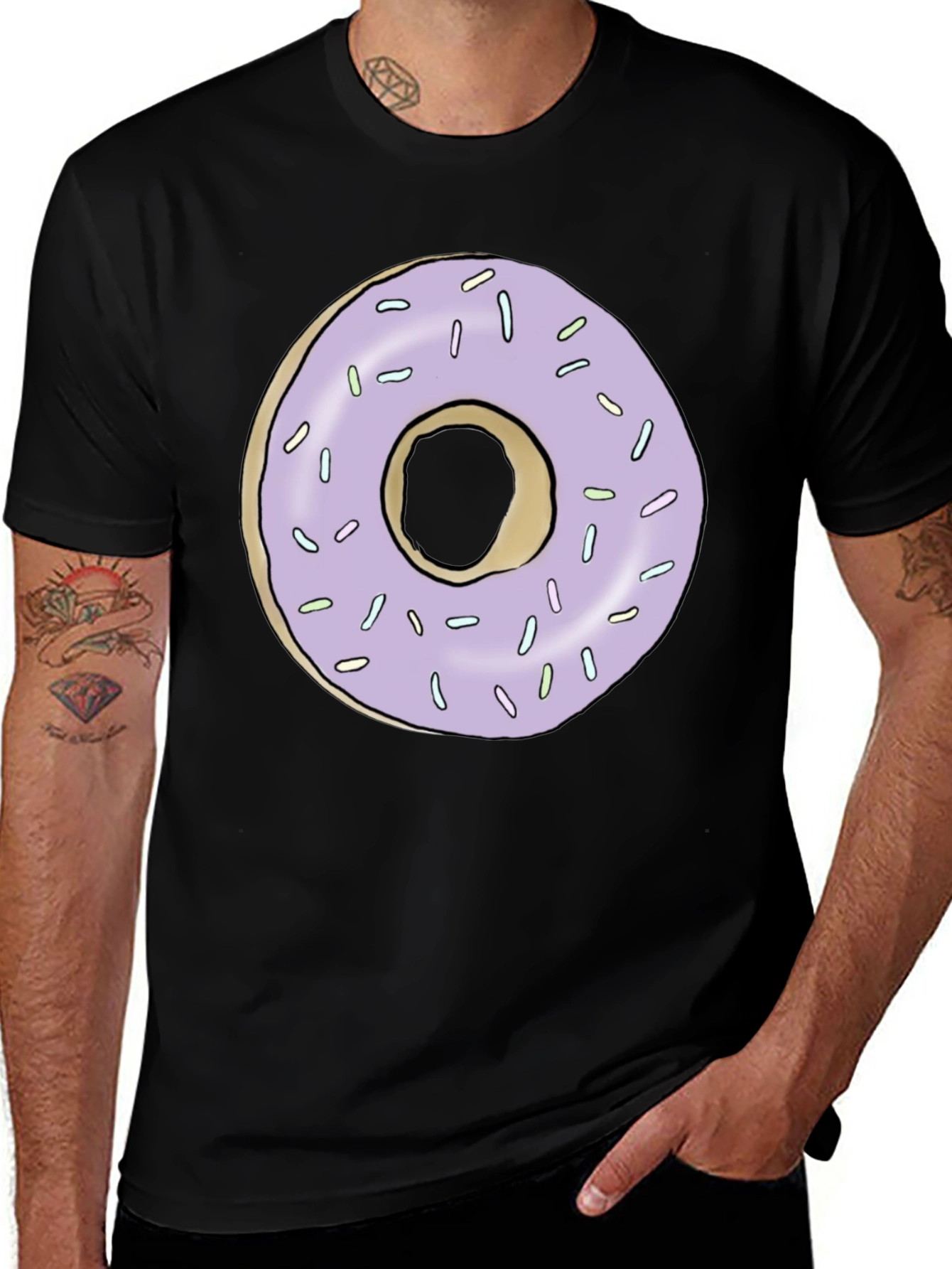 Donut Graphic Tee - Black Casual T-Shirt