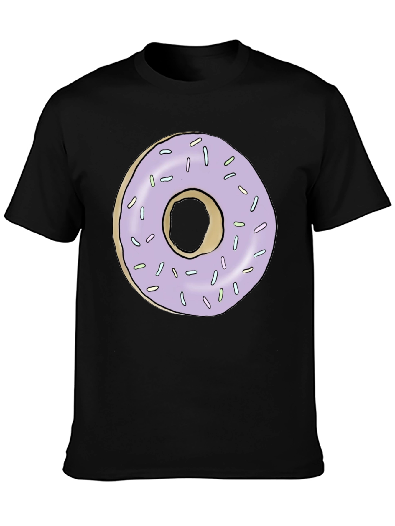 Donut Graphic Tee - Black Casual T-Shirt