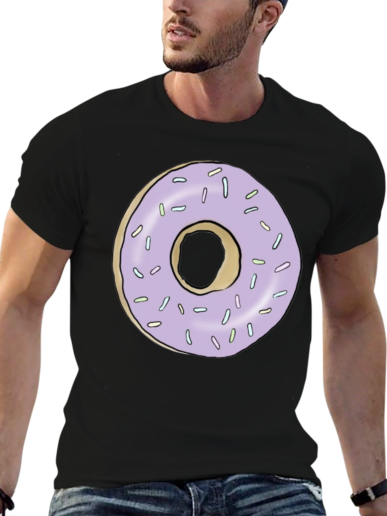 Donut Graphic Tee - Black Casual T-Shirt