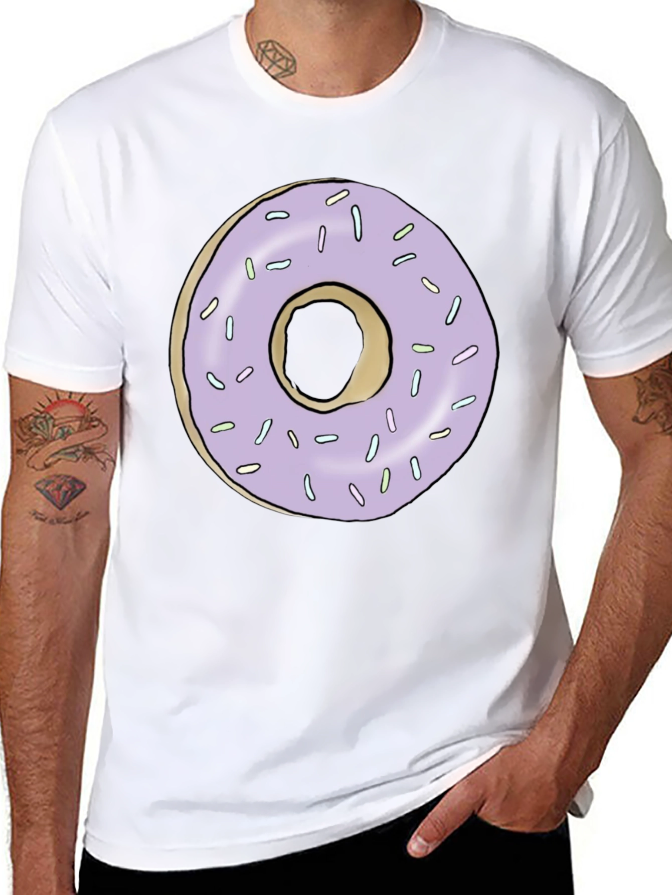 Donut Graphic Tee - Black Casual T-Shirt
