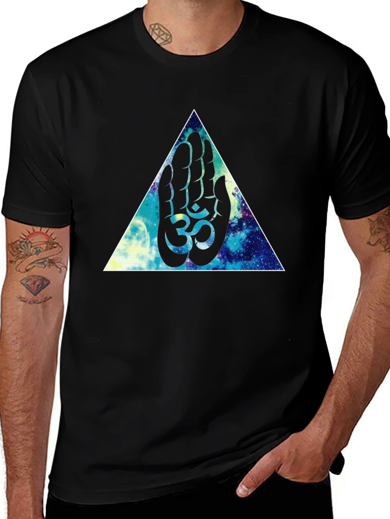 Om Hand Graphic Black Tee