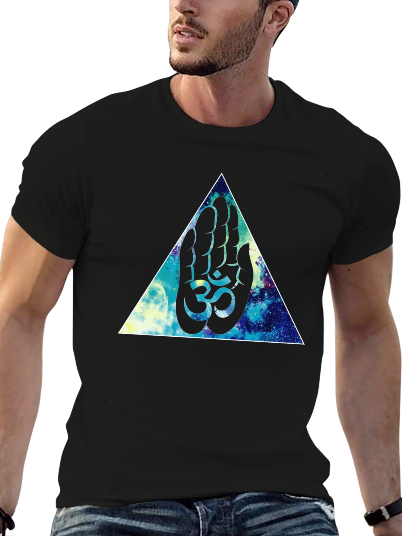 Om Hand Graphic Black Tee