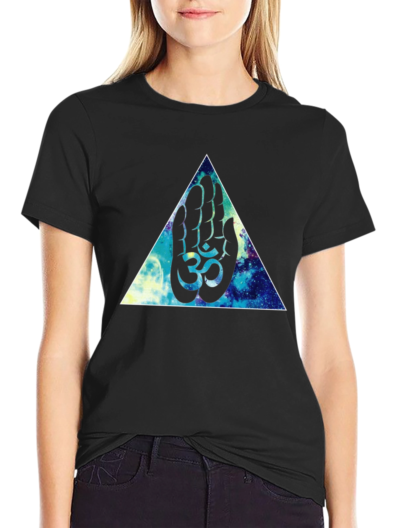 Om Hand Graphic Black Tee