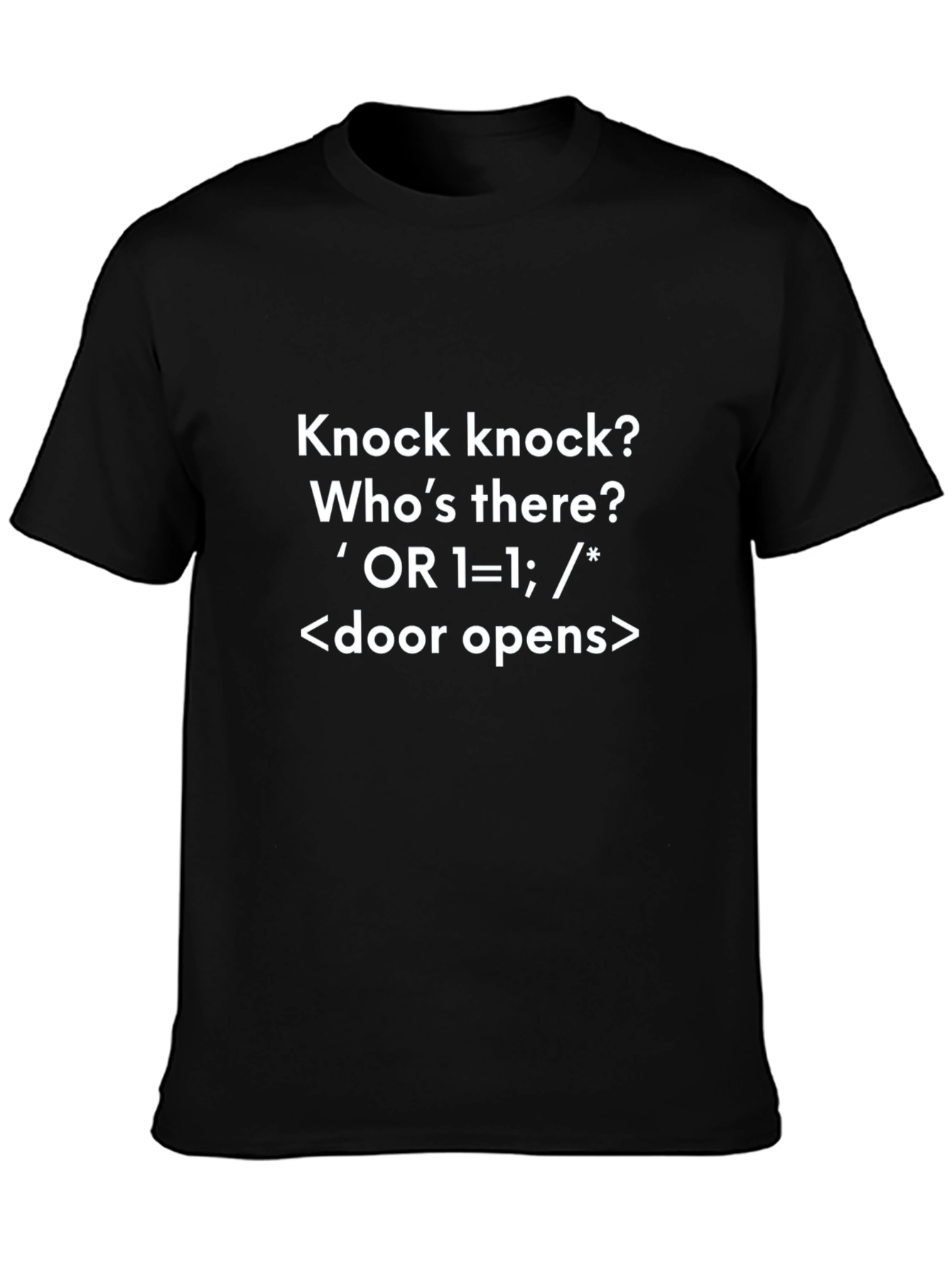Funny Programmer T-Shirt - SQL Injection Knock Knock Joke