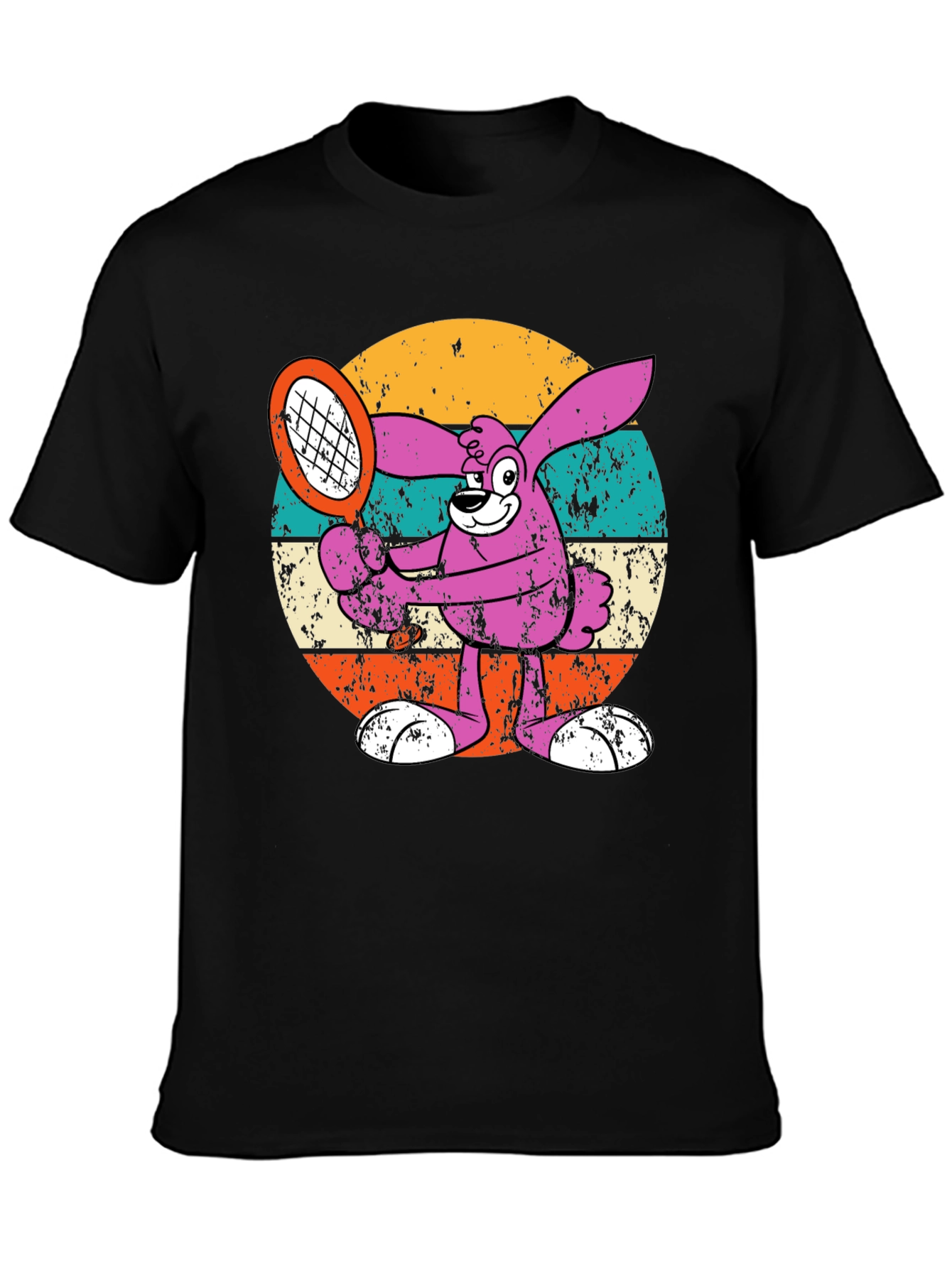 Retro Tennis Bunny Graphic T-Shirt