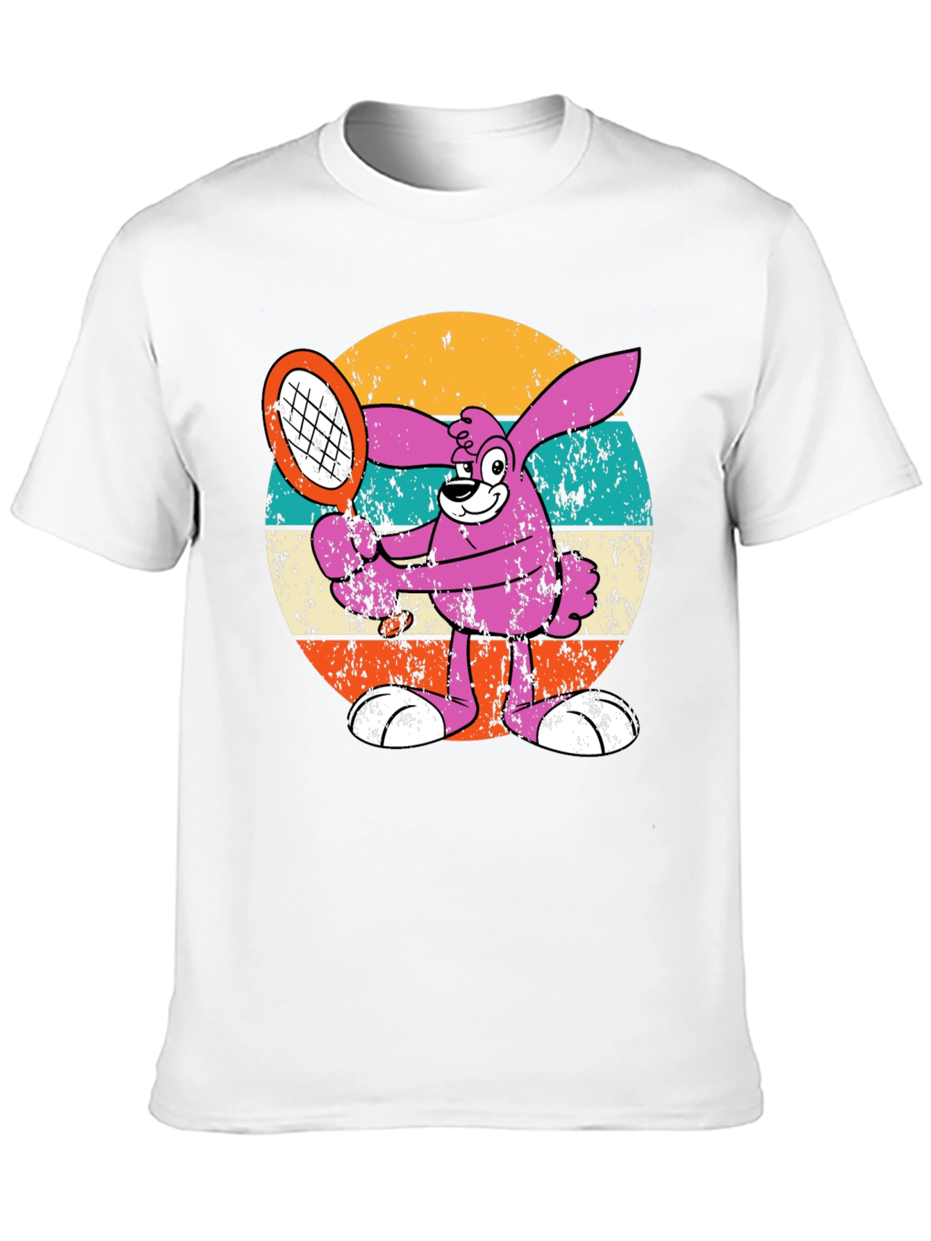 Retro Tennis Bunny Graphic T-Shirt