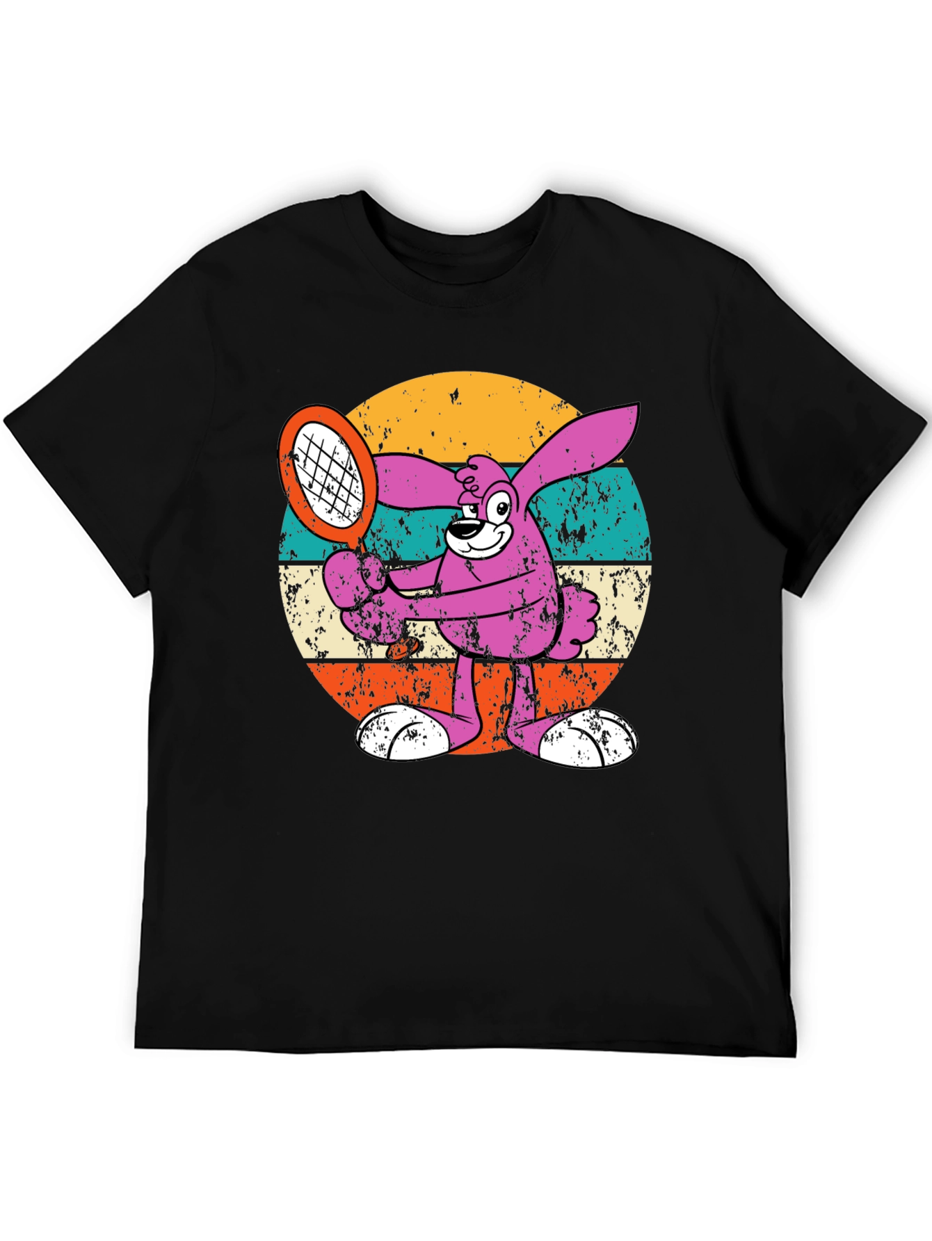 Retro Tennis Bunny Graphic T-Shirt