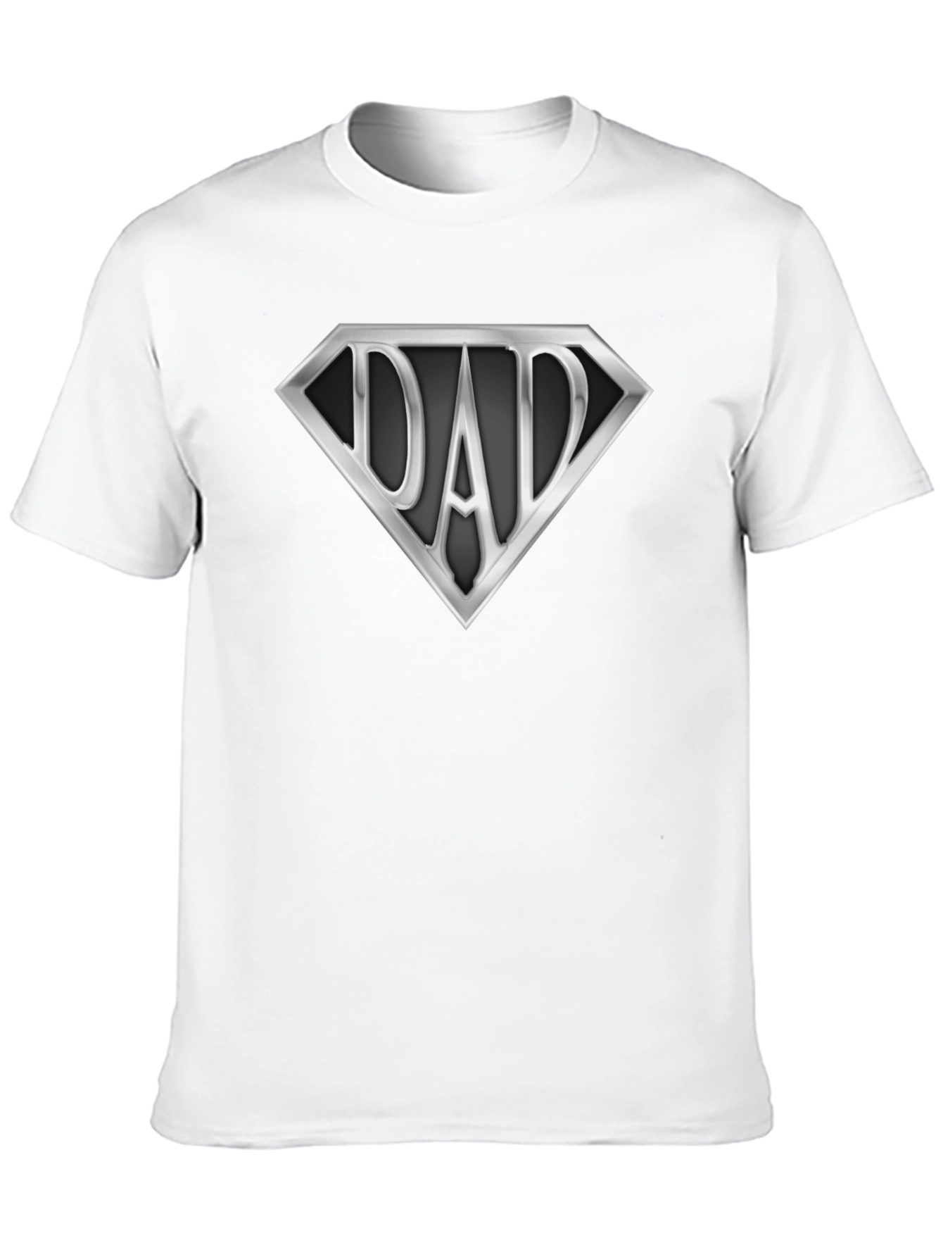 Super Dad T-Shirt - Silver Emblem on Black