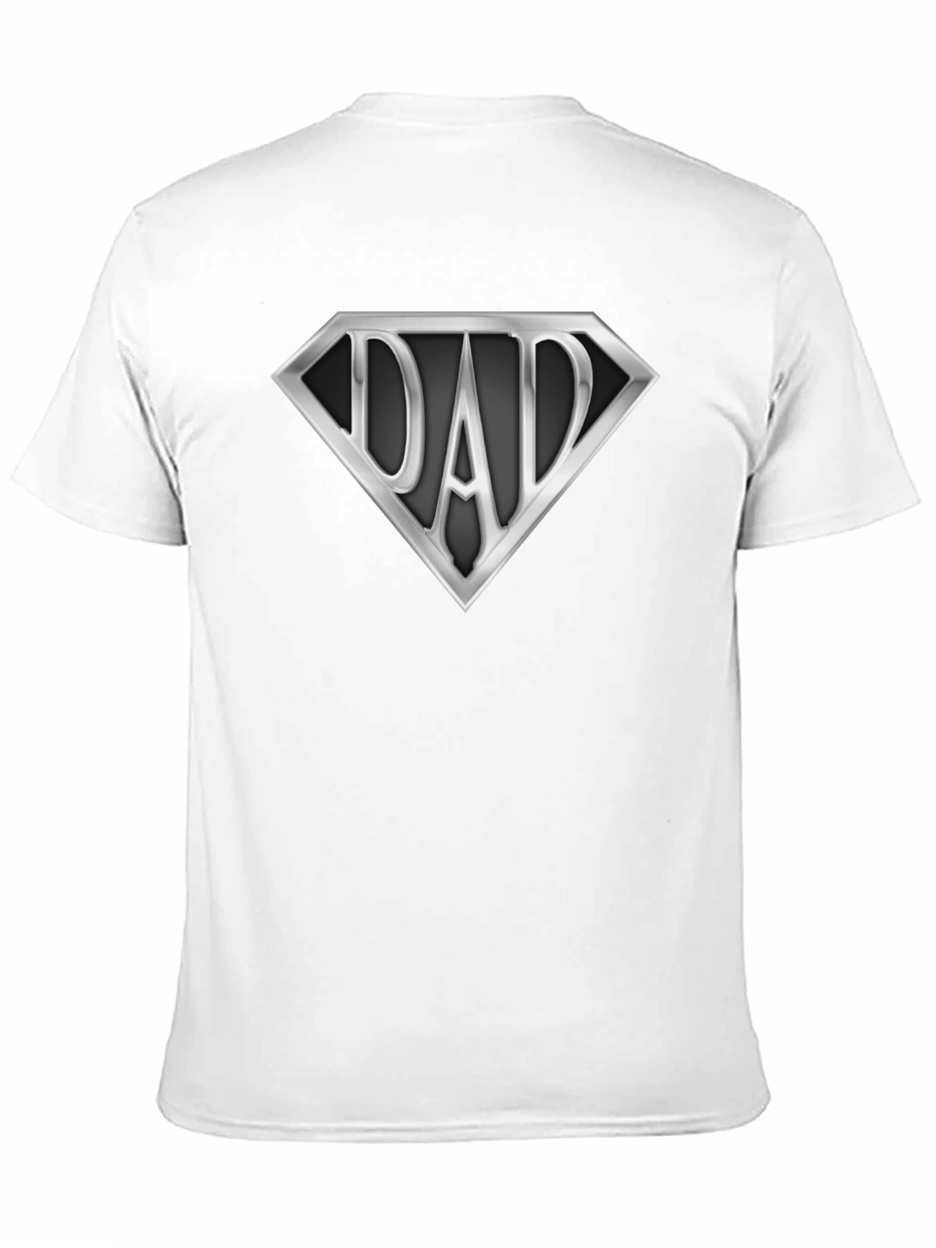 Super Dad T-Shirt - Silver Emblem on Black