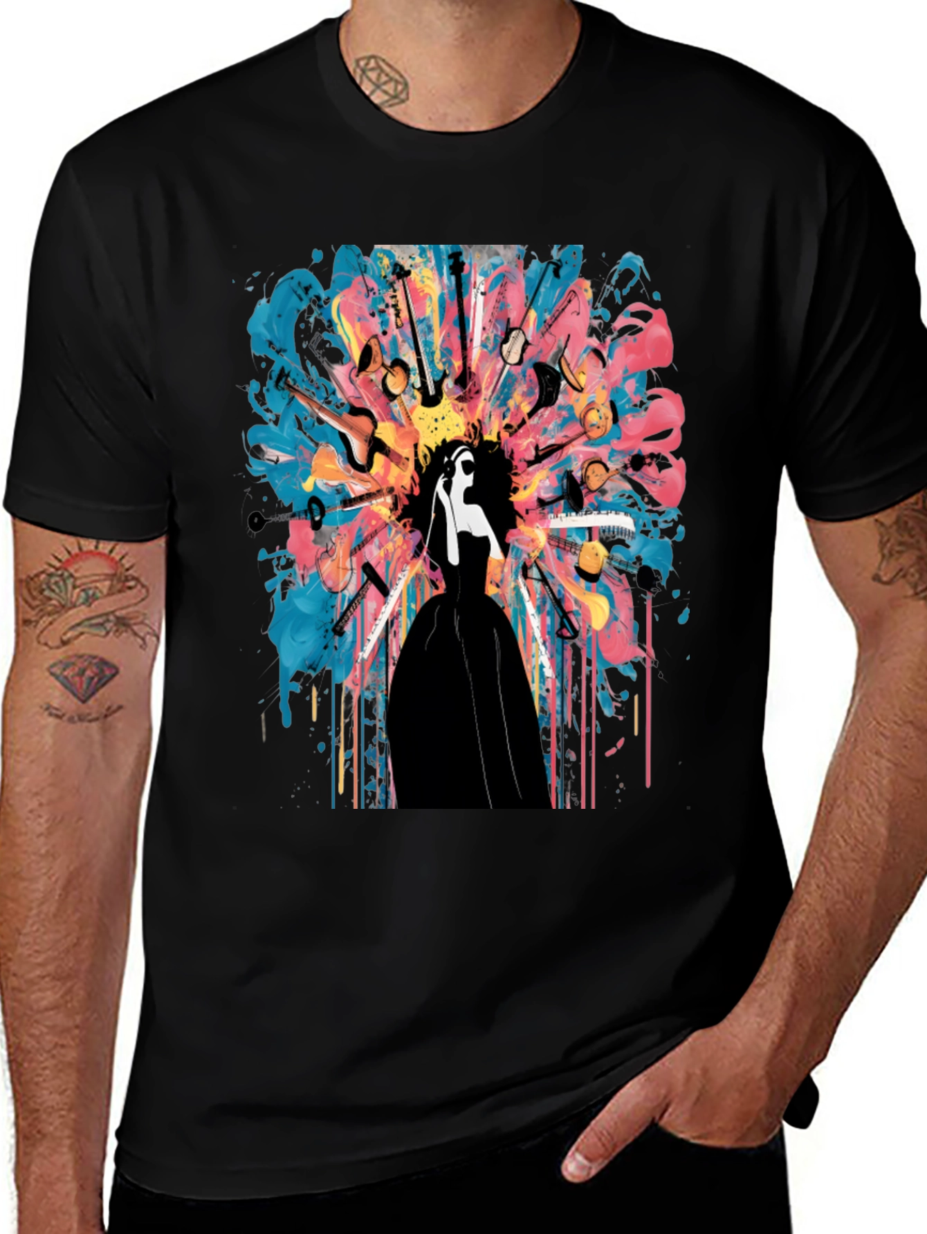Musical Mind T-Shirt: Abstract Instrument Design
