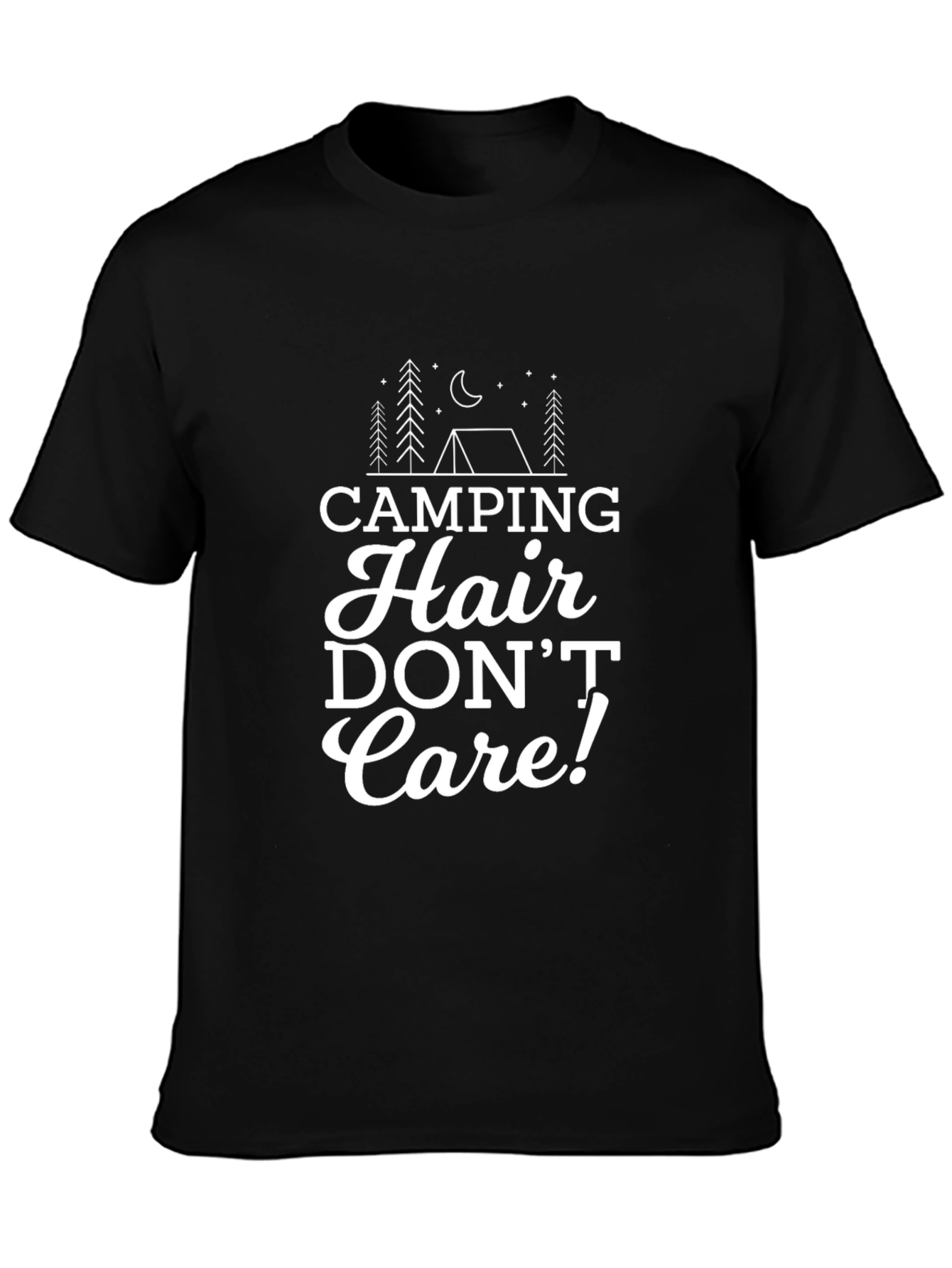 Camping Hair Dont Care Graphic T-Shirt