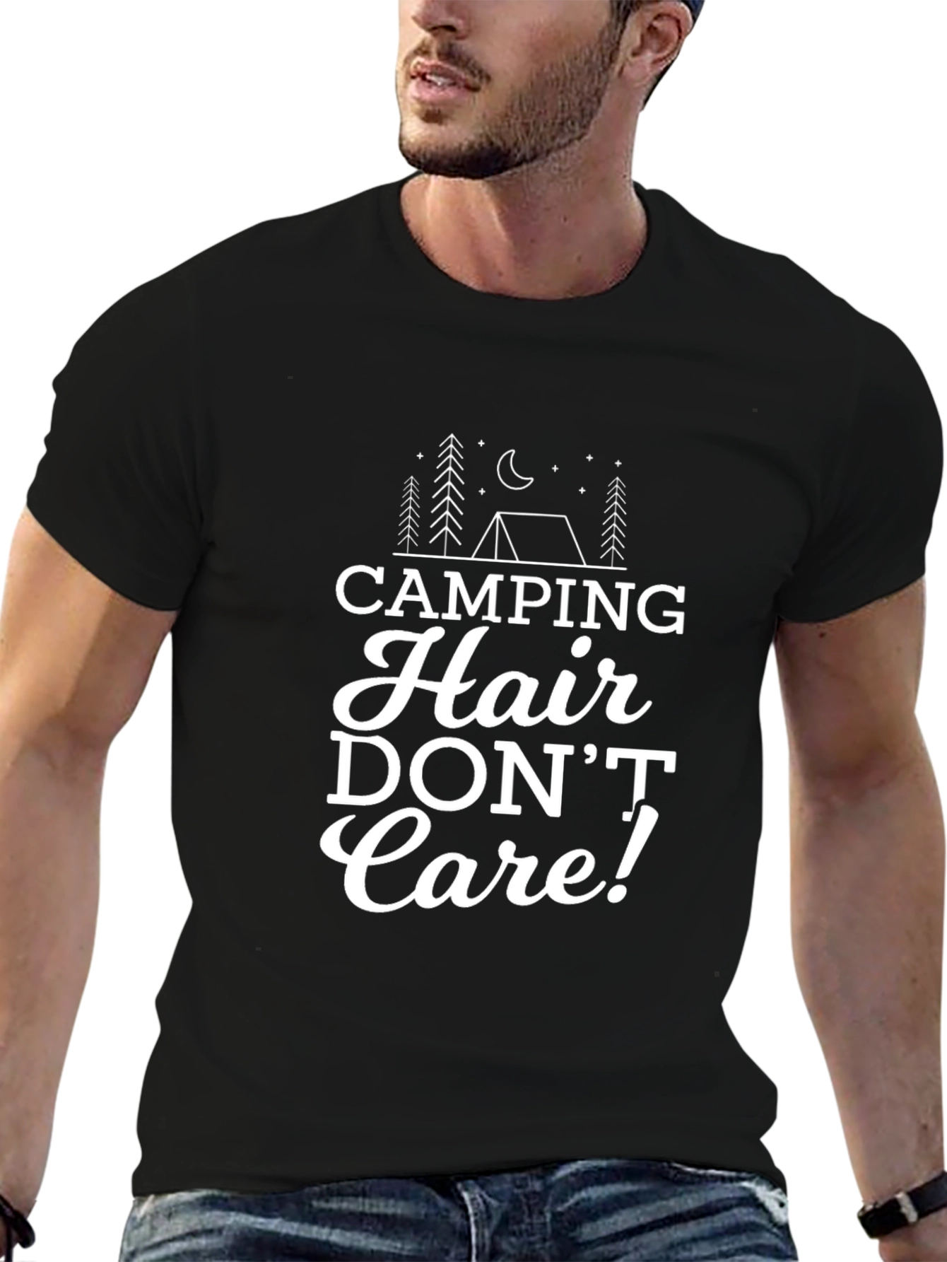 Camping Hair Dont Care Graphic T-Shirt