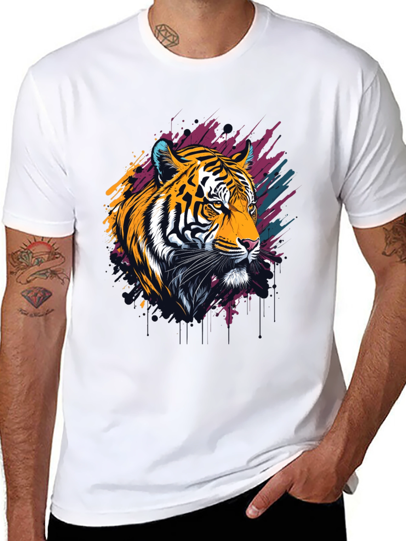 Tiger Graphic Tee - Bold Artistic Design