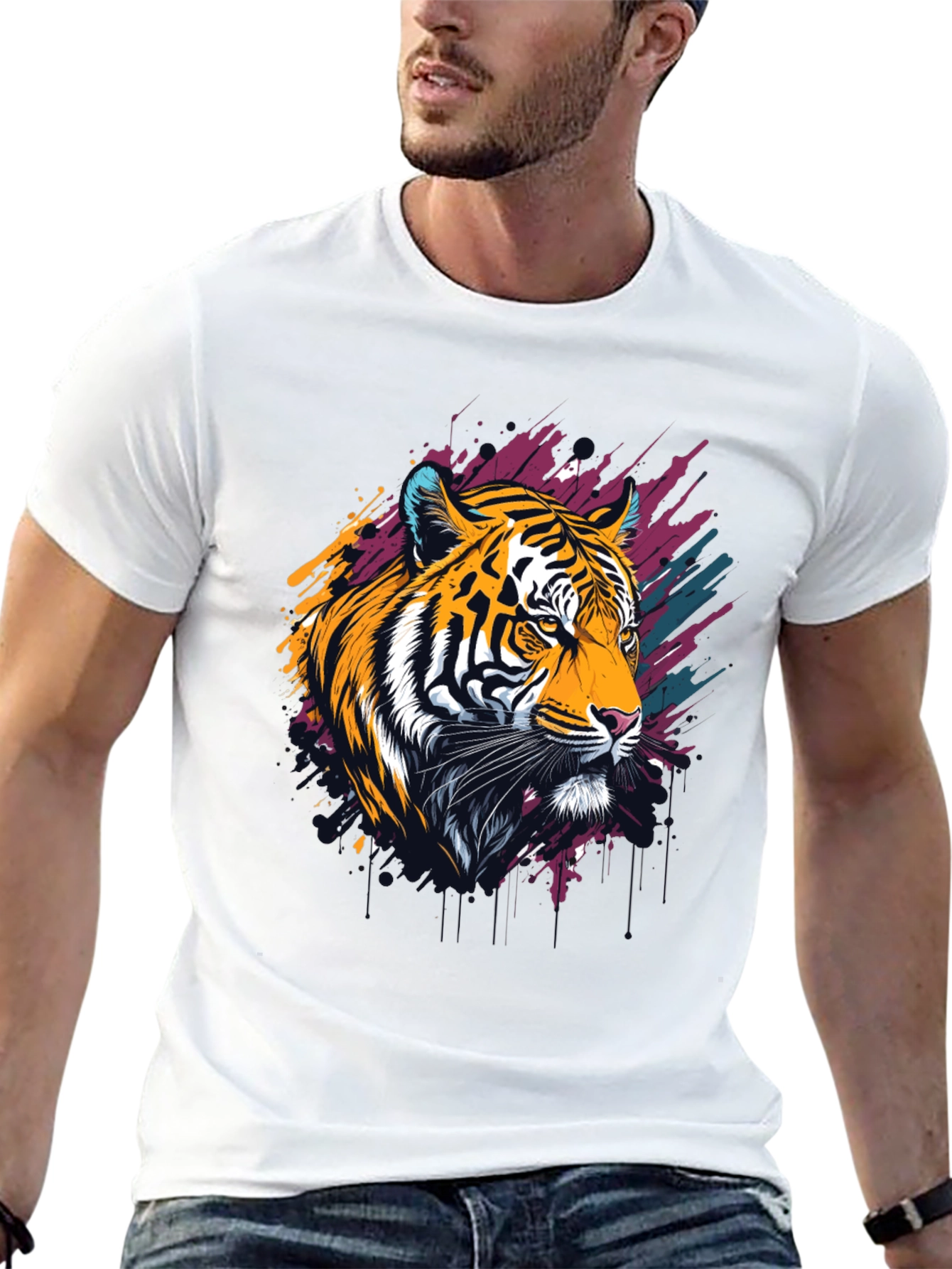 Tiger Graphic Tee - Bold Artistic Design