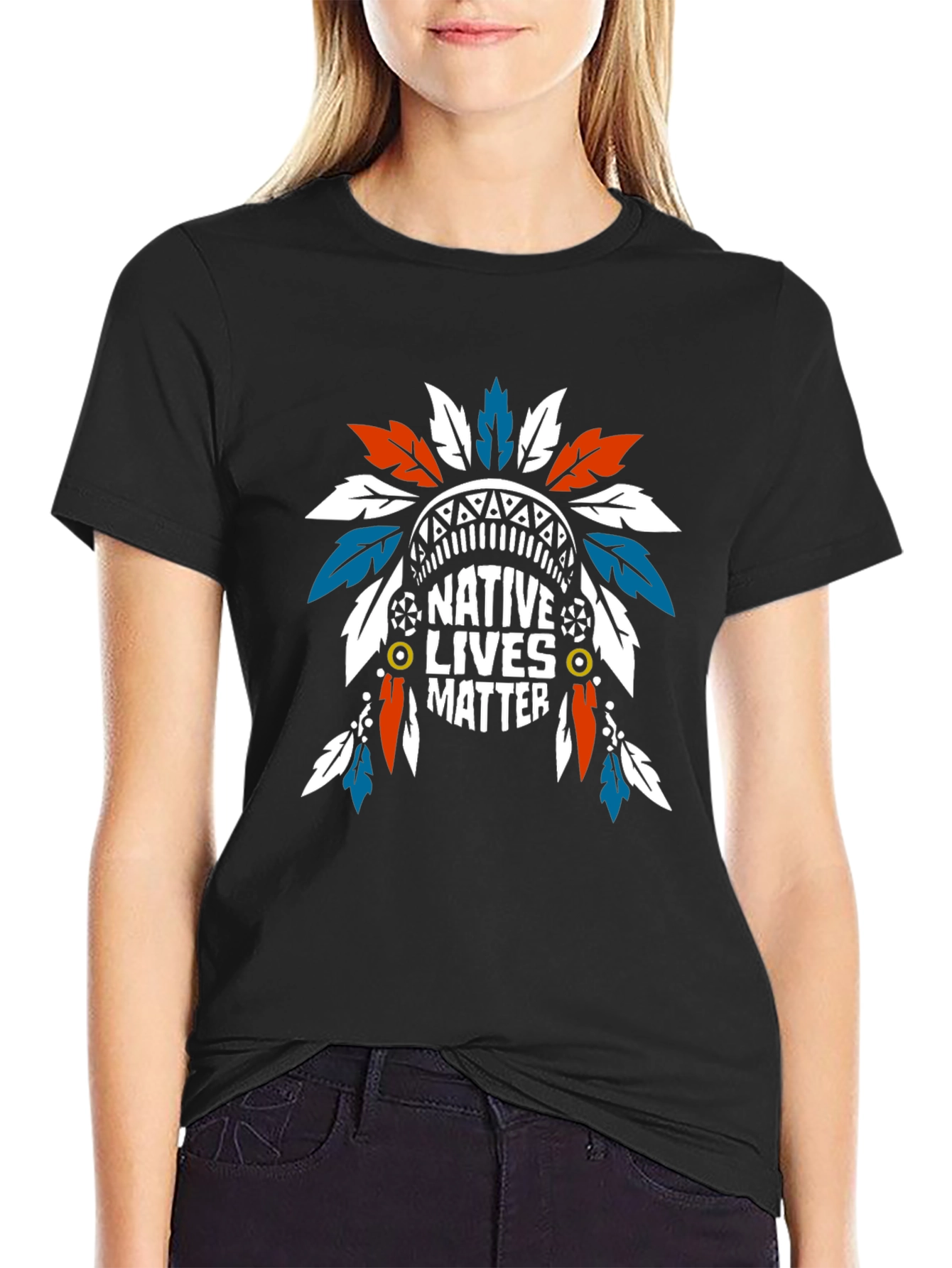 Native Lives Matter Graphic Tee - Black
