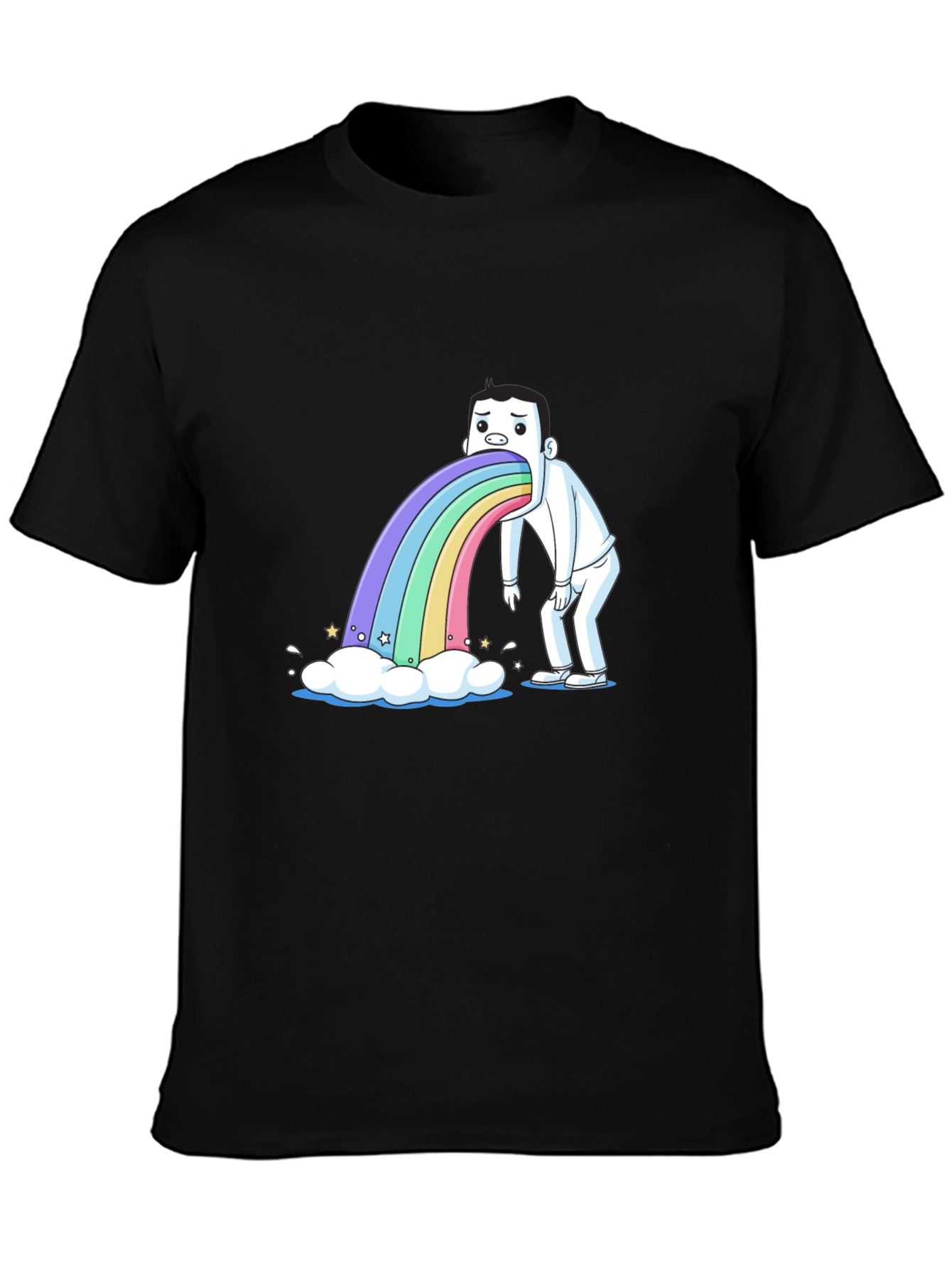 Rainbow Puke T-Shirt - Funny Cartoon Tee